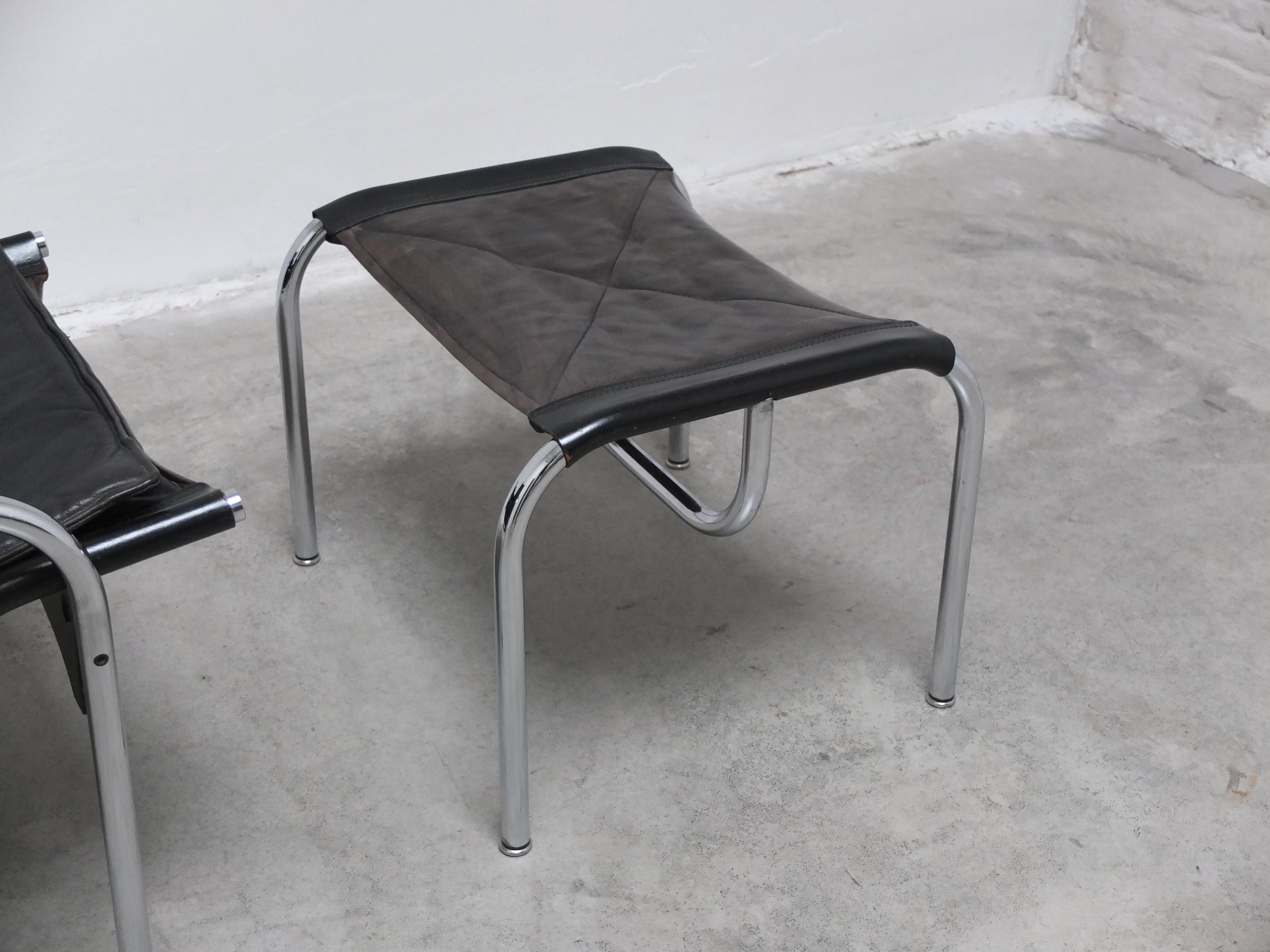 'HE1106' Lounge Chair with Ottoman by Hans Eichenberger for Strässle, 1978 For Sale 6
