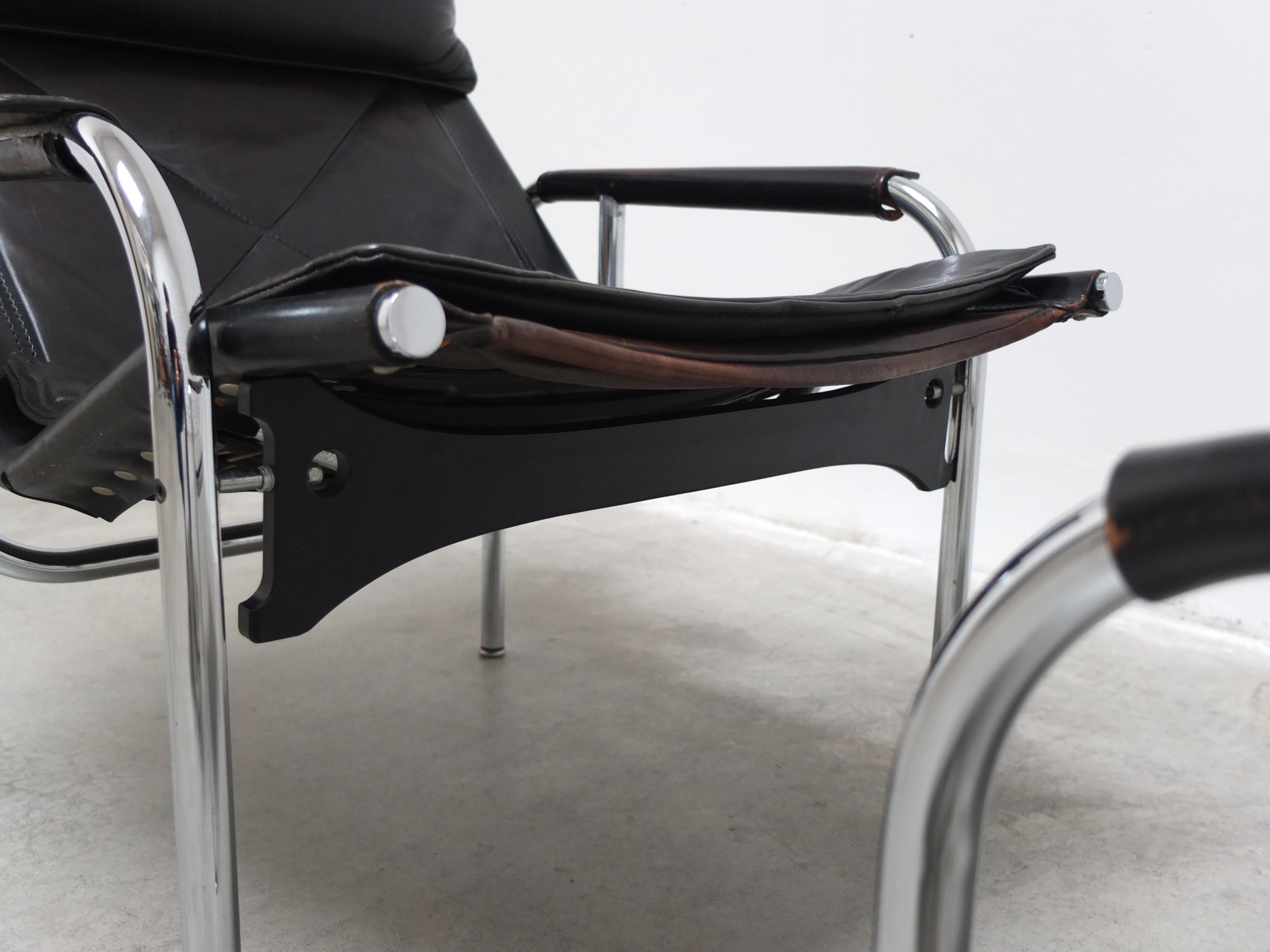 20th Century 'HE1106' Lounge Chair with Ottoman by Hans Eichenberger for Strässle, 1978 For Sale