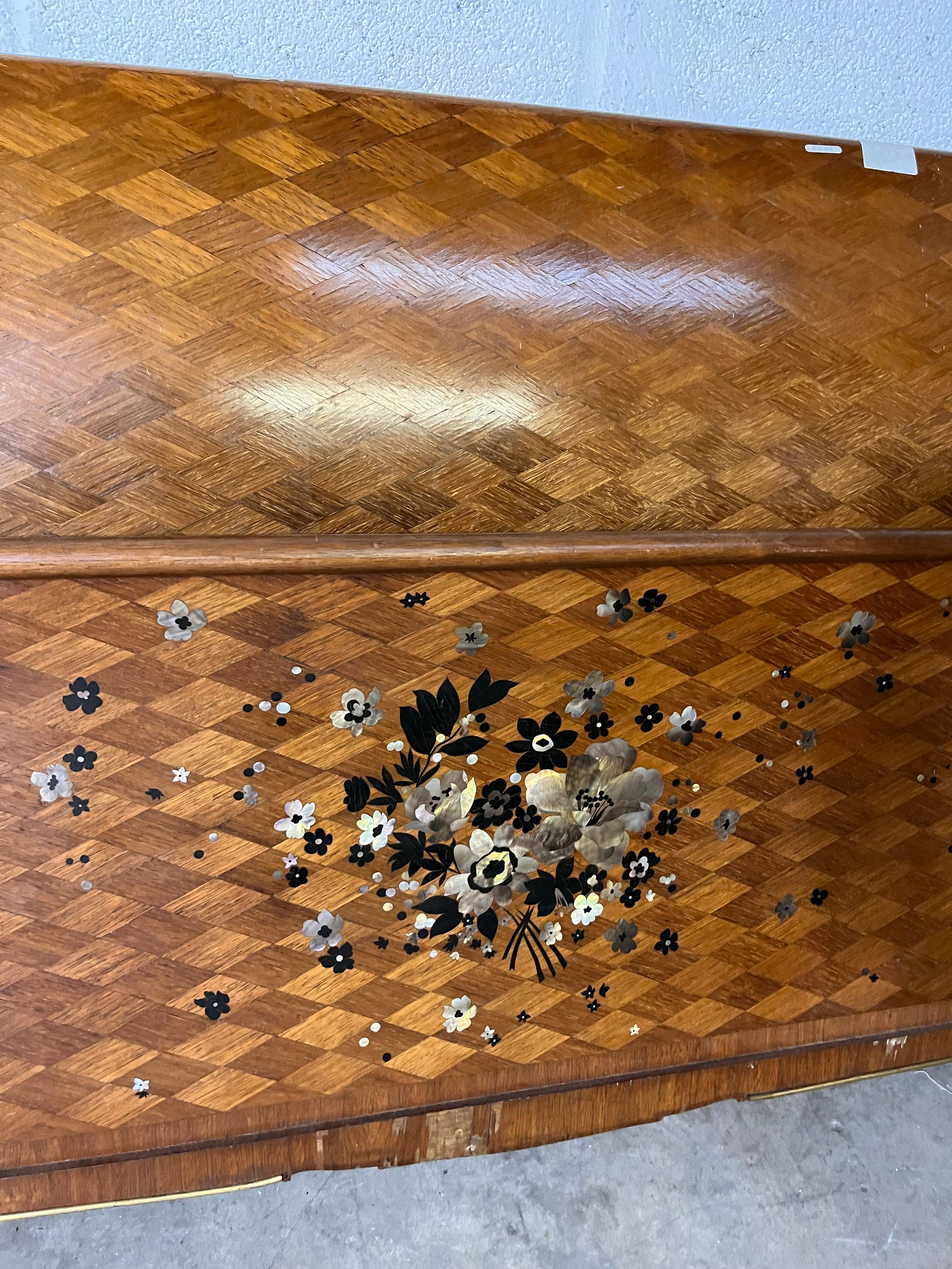 French Head and Foot of a bed In the Leleu St Art Deco bed For Sale