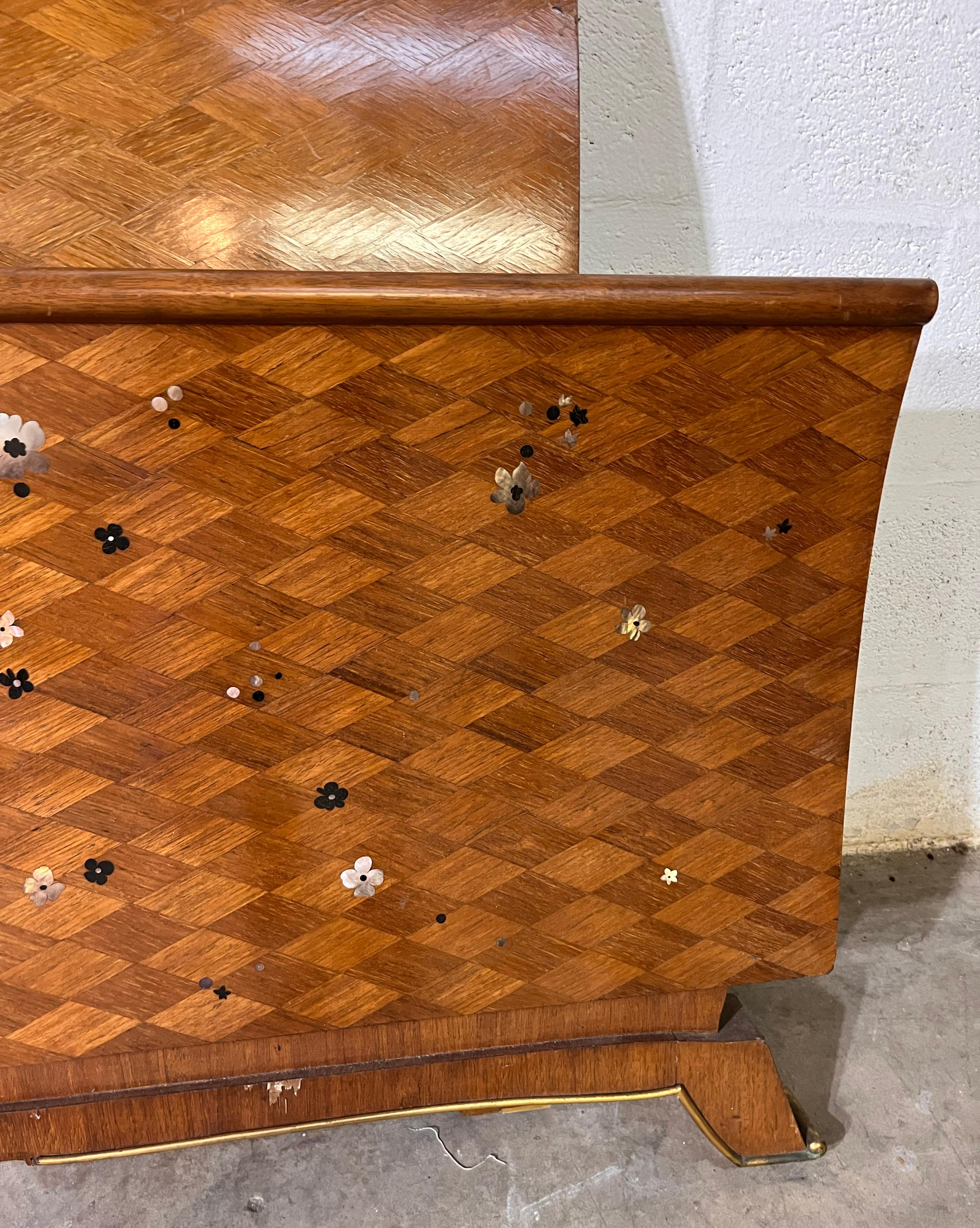 Head and Foot of a bed In the Leleu St Art Deco bed In Fair Condition For Sale In Miami, FL