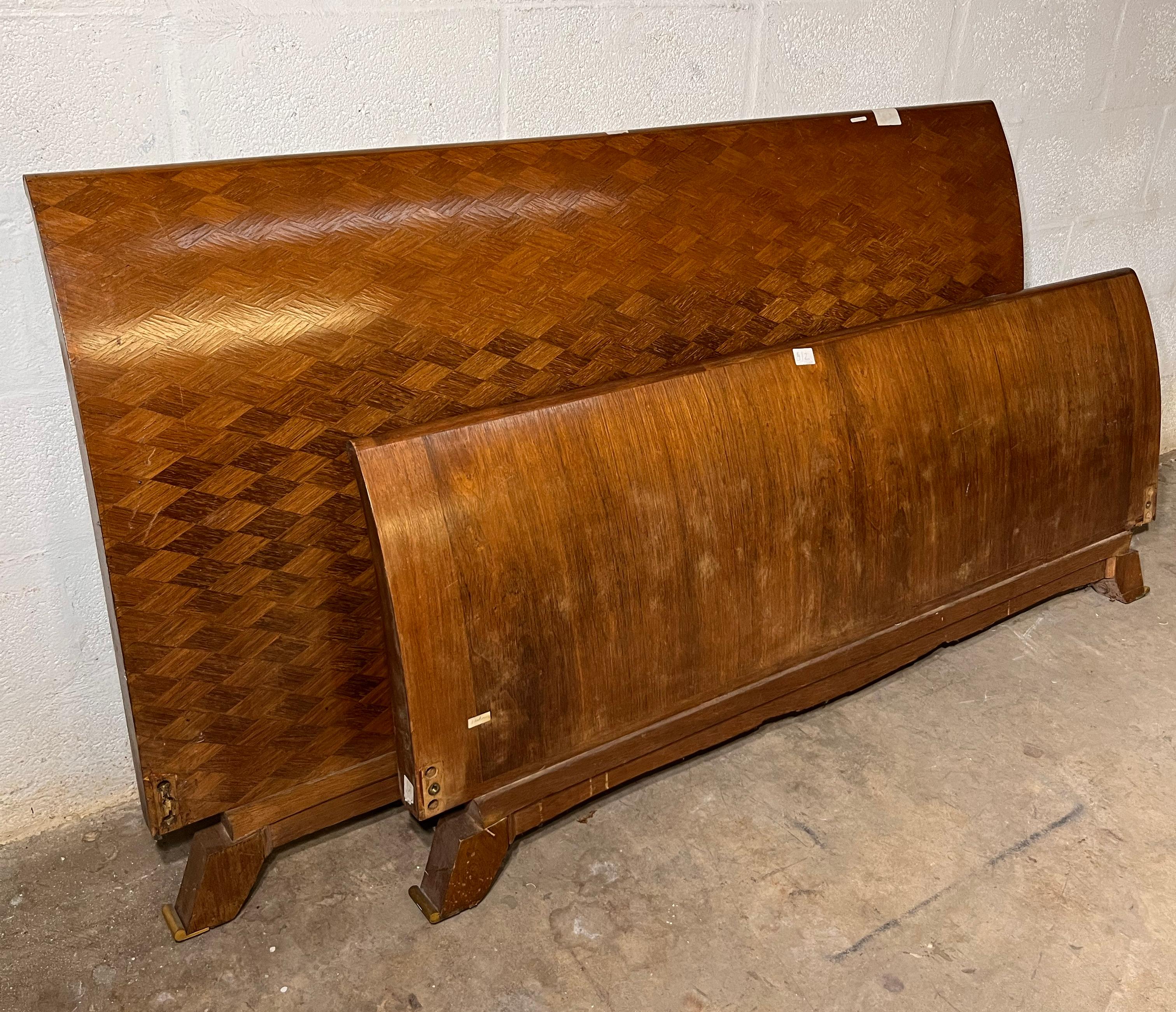 Mid-20th Century Head and Foot of a bed In the Leleu St Art Deco bed For Sale