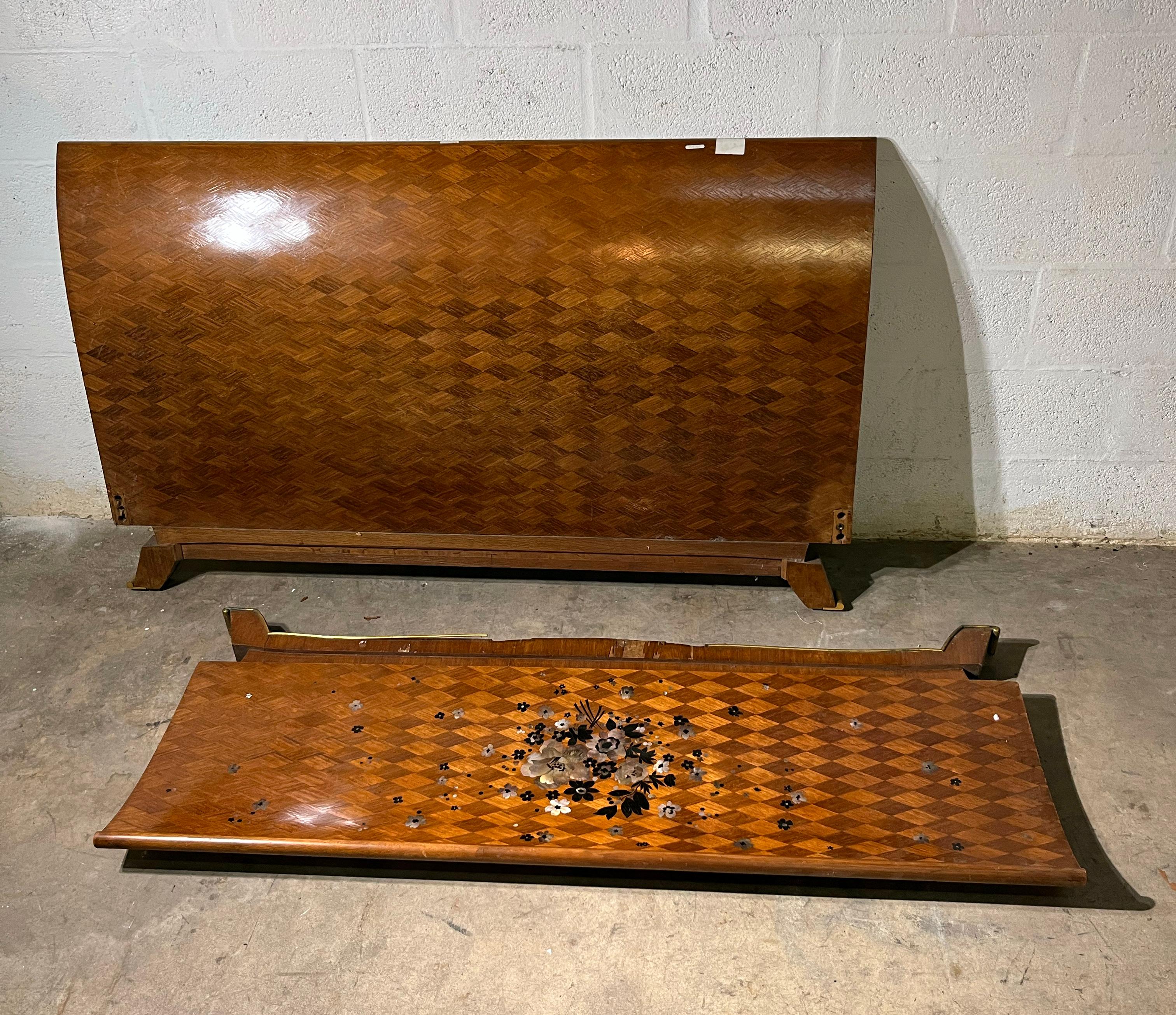 Head and Foot of a bed In the Leleu St Art Deco bed For Sale 1
