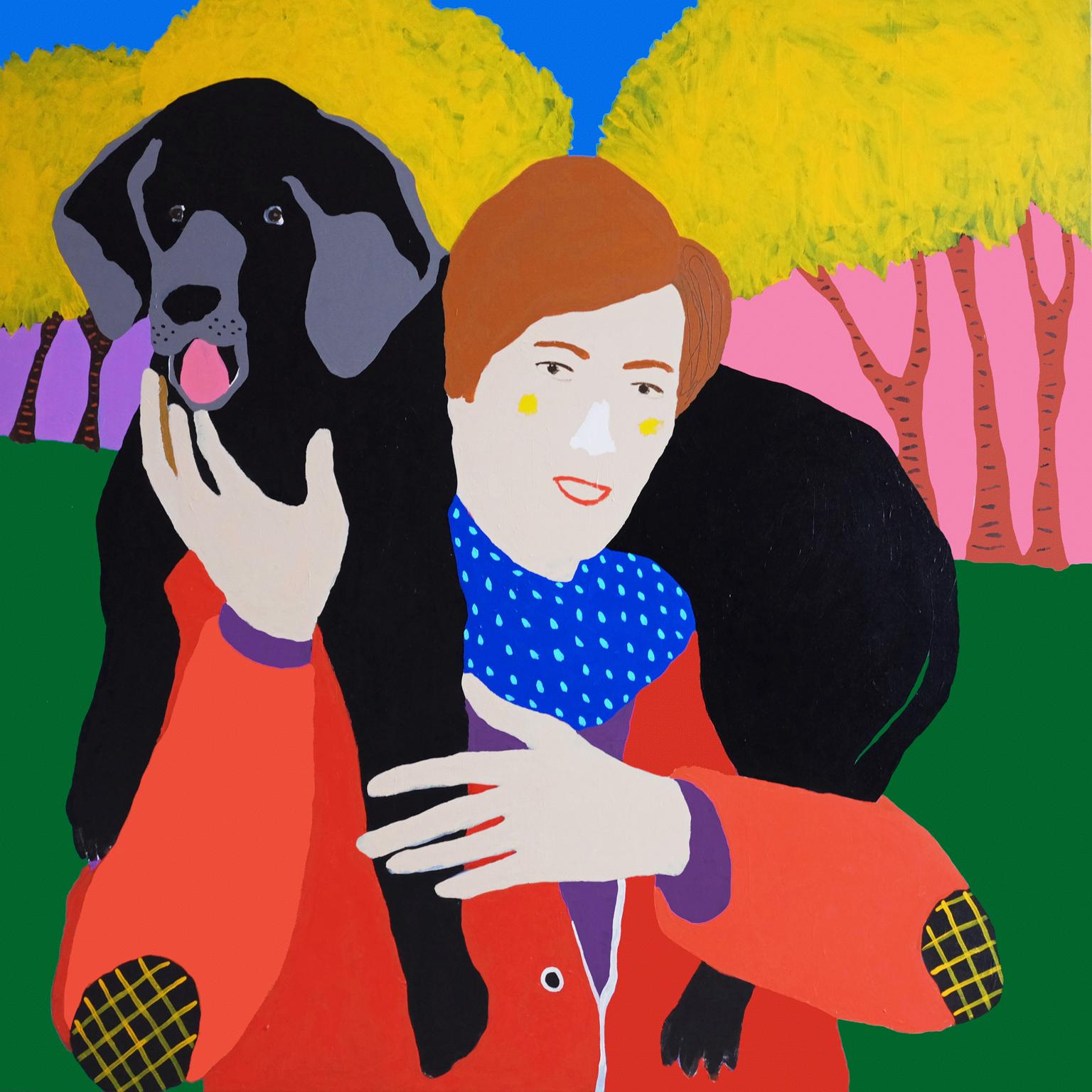 Modern 'Head and Shoulders above the Rest' Dog Portrait Painting by Alan Fears Pop Art For Sale