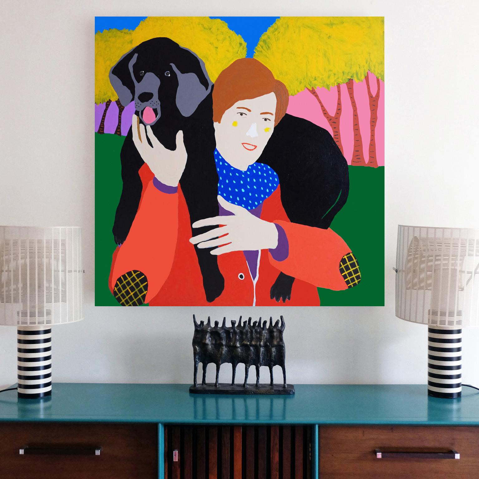 British 'Head and Shoulders above the Rest' Dog Portrait Painting by Alan Fears Pop Art For Sale