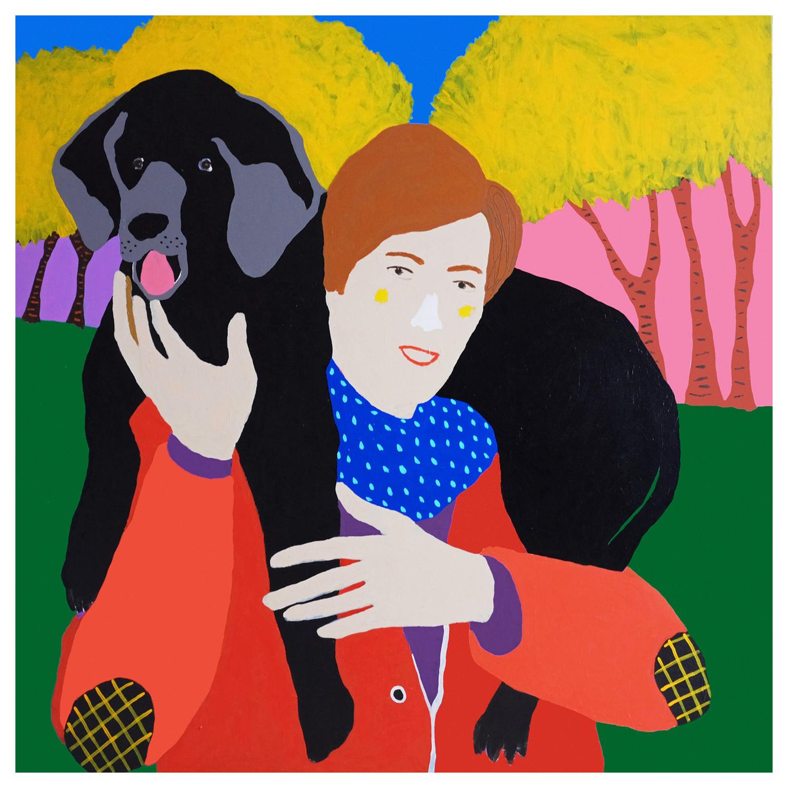 'Head and Shoulders above the Rest' Dog Portrait Painting by Alan Fears Pop Art For Sale