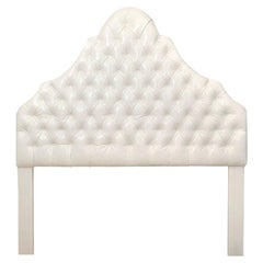 Head Board, White Ultra Leather, Queen Size, Made in America, Contemporary