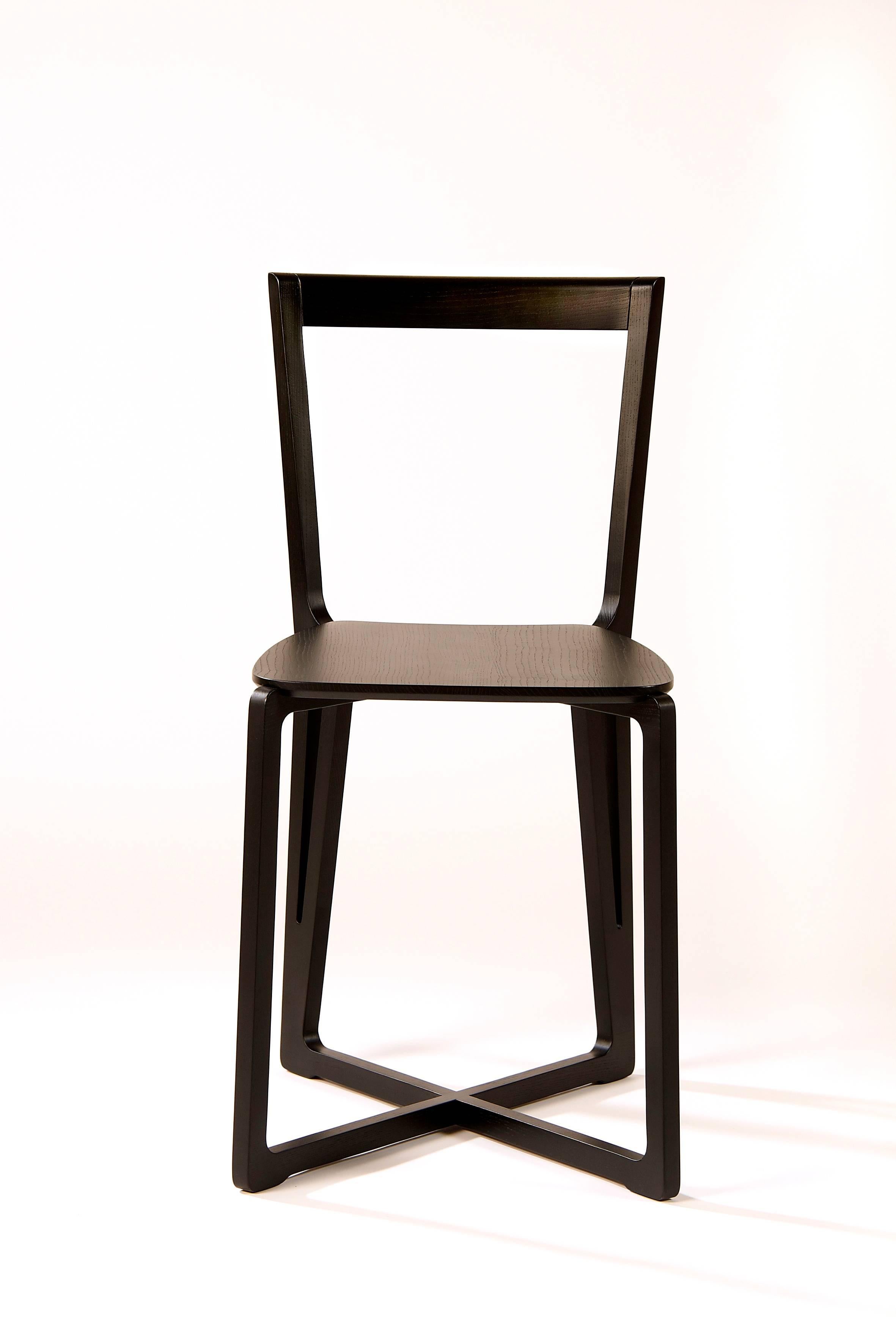 Modern H.E.A.D. Chair by Adentro Studio and F.Pozzi with Ashwood Black Stained For Sale
