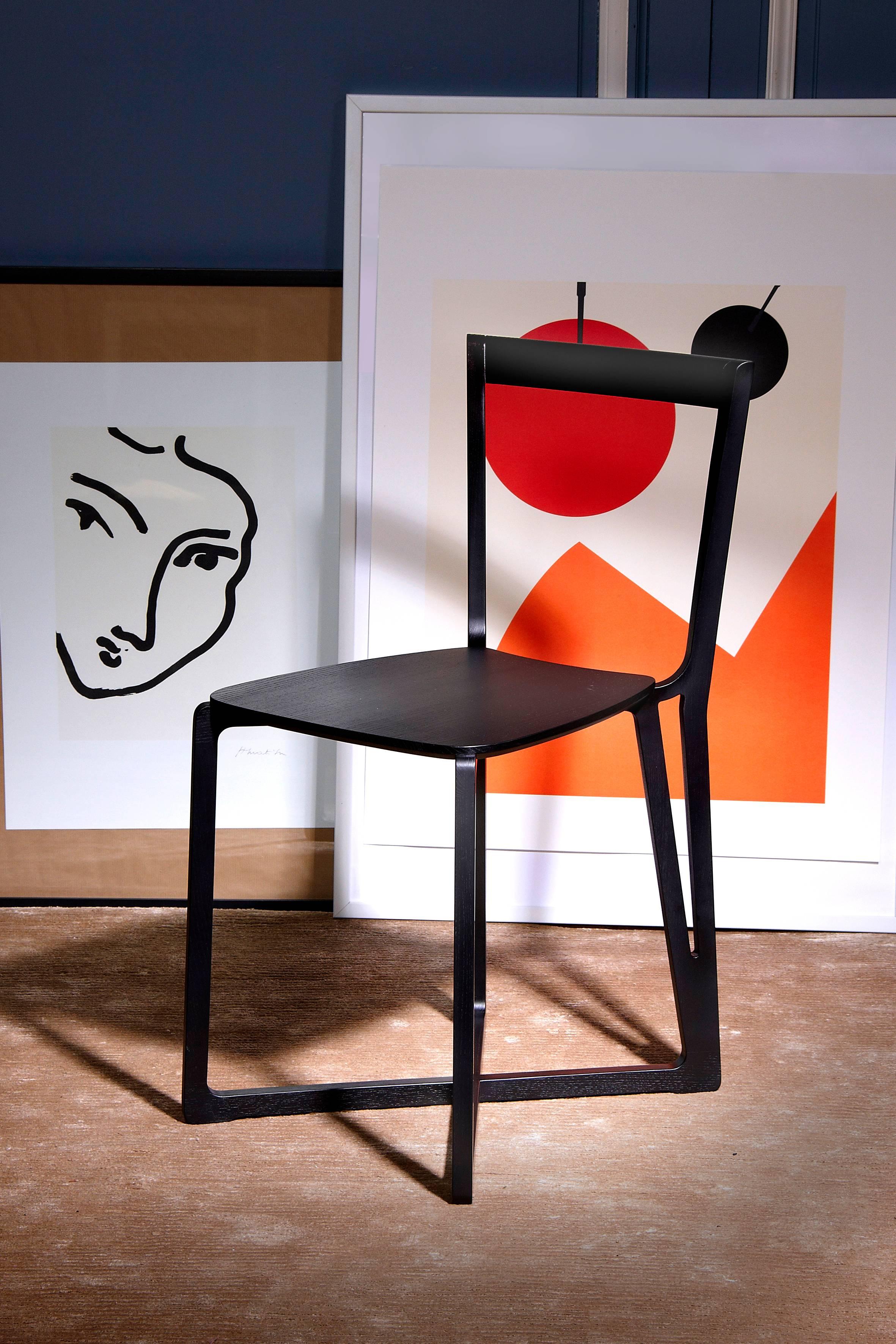 H.E.A.D. Chair by Adentro Studio and F.Pozzi with Ashwood Black Stained For Sale 3