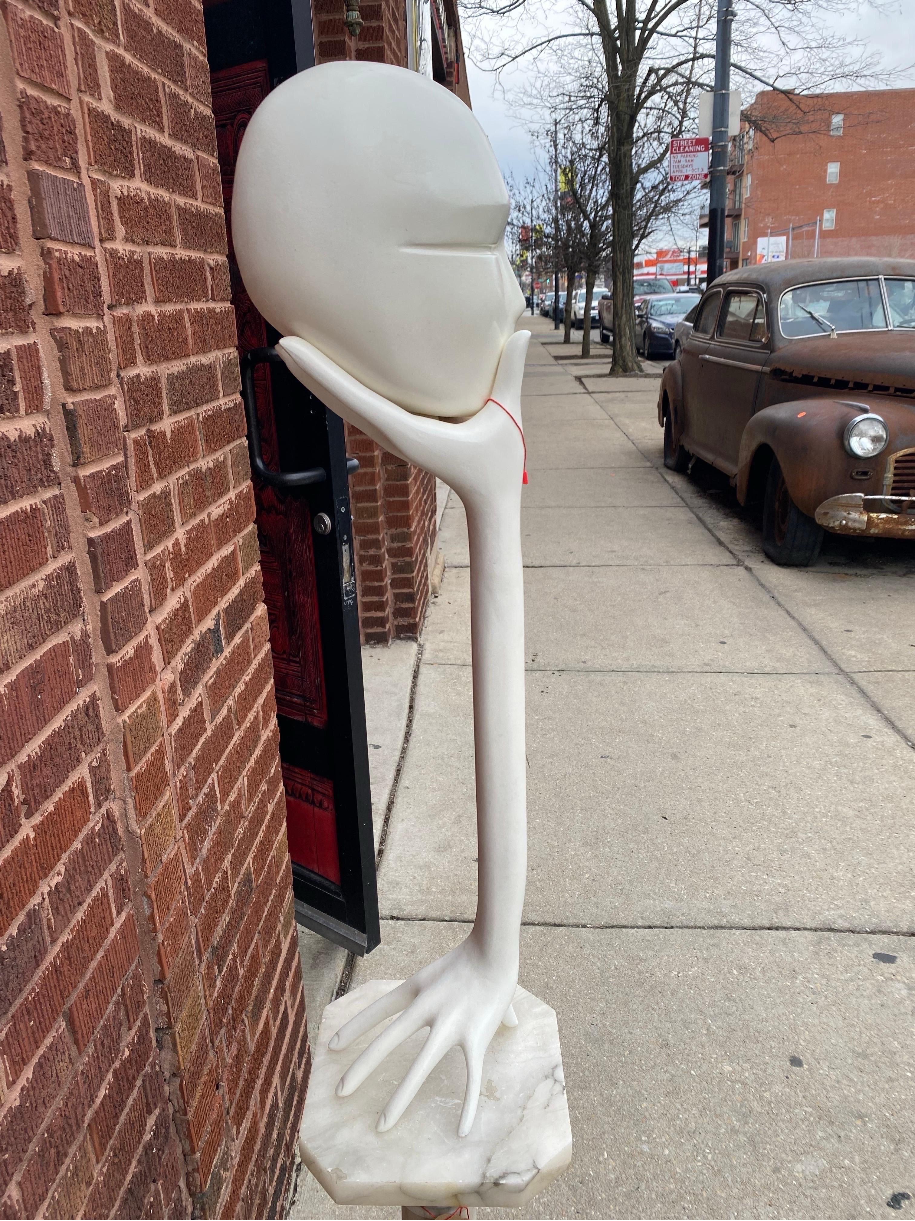 Unknown Head-in-Hand 1990s Tall White Sculpture For Sale