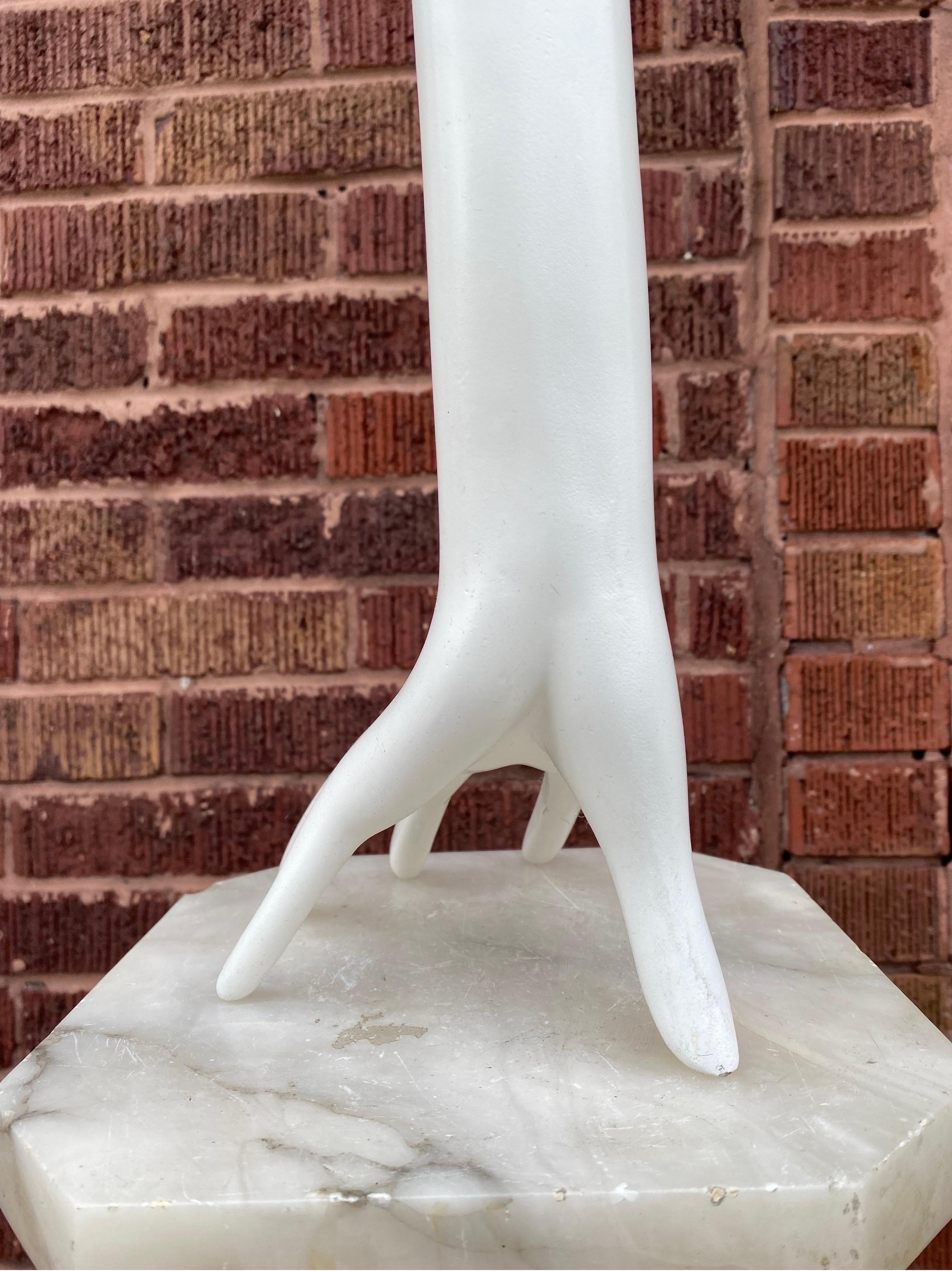 Head-in-Hand 1990s Tall White Sculpture In Good Condition For Sale In Chicago, IL