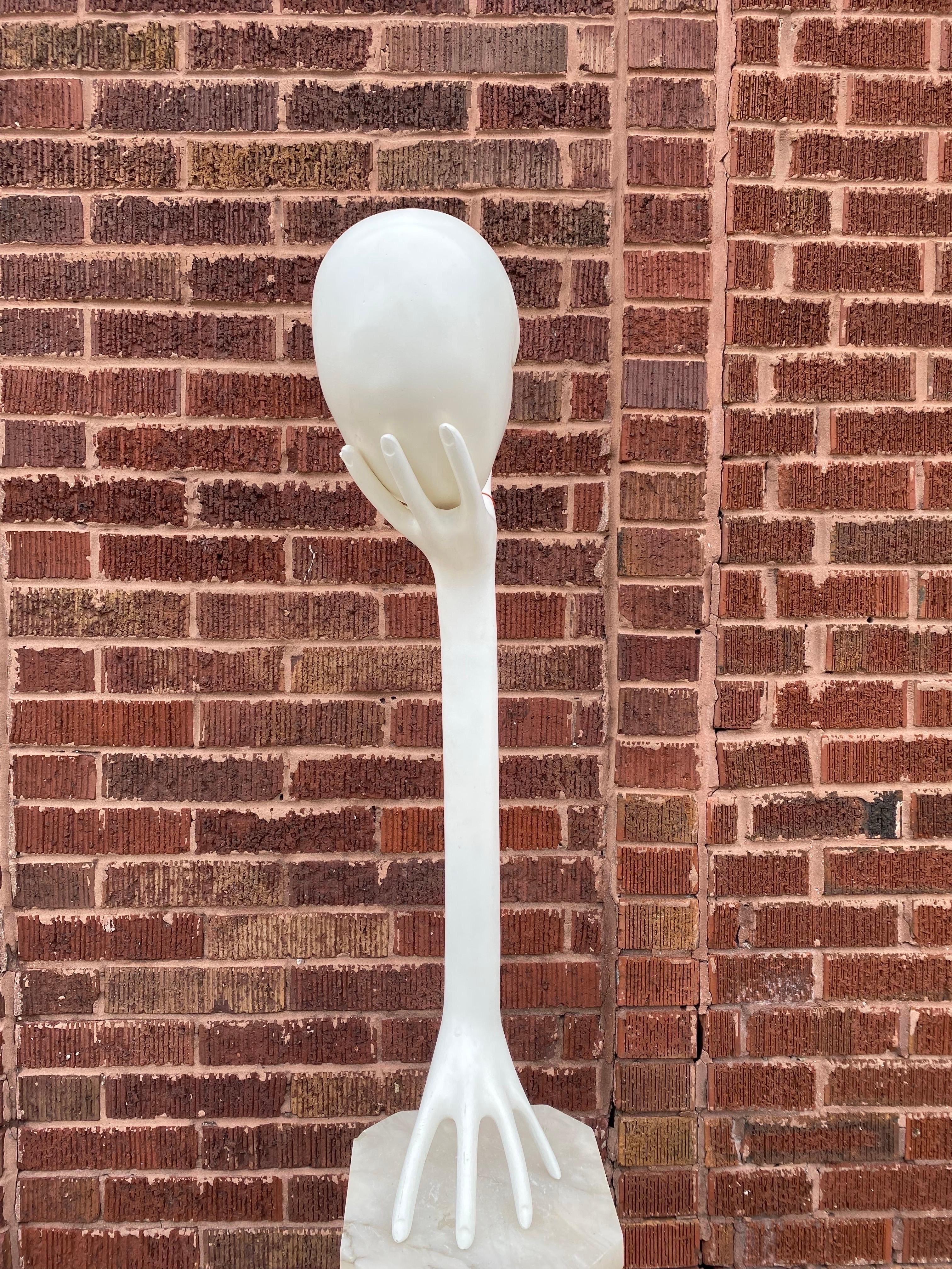 Late 20th Century Head-in-Hand 1990s Tall White Sculpture For Sale