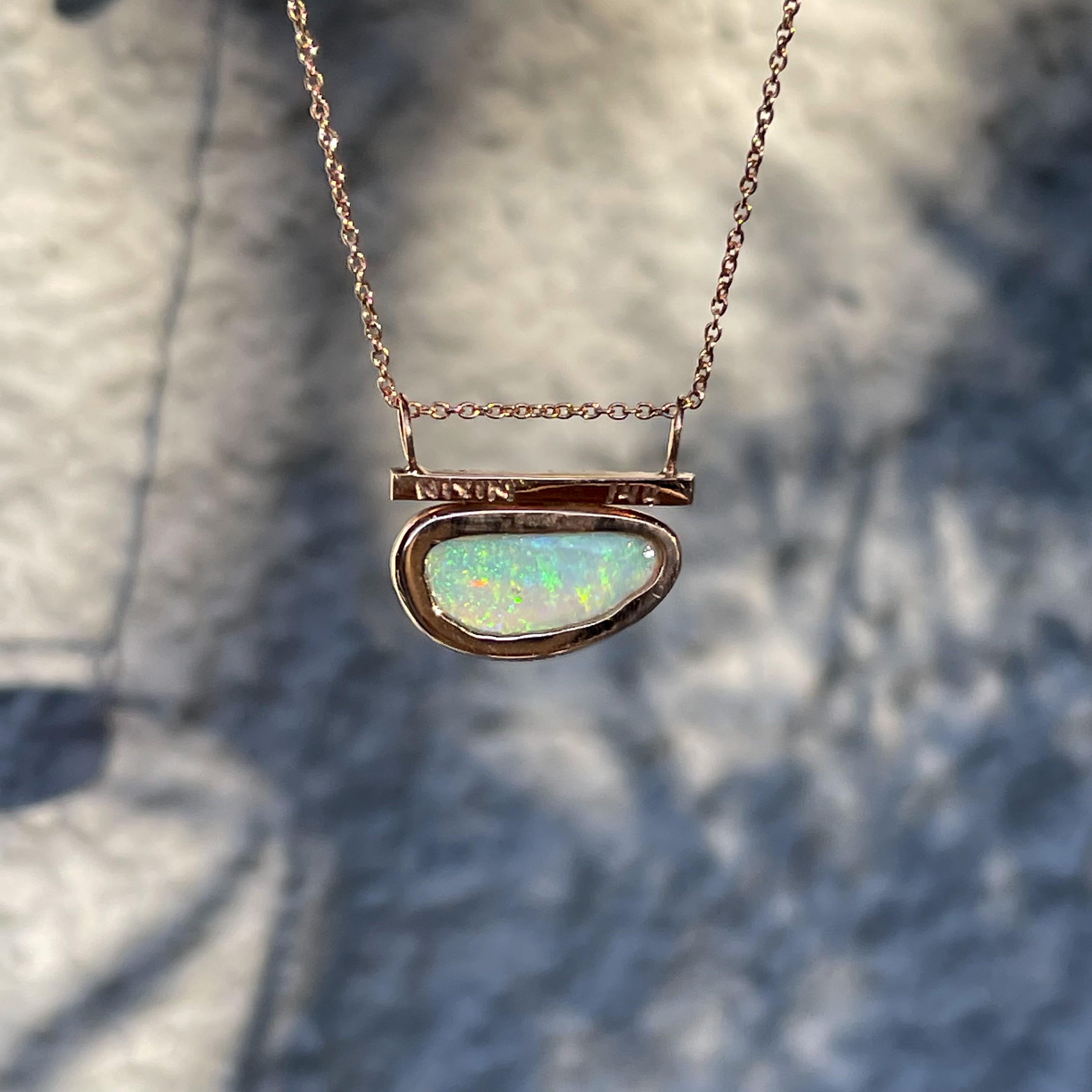 Head in the Clouds Crystal Opal Necklace No. 16 with Diamonds by NIXIN Jewelry For Sale 5