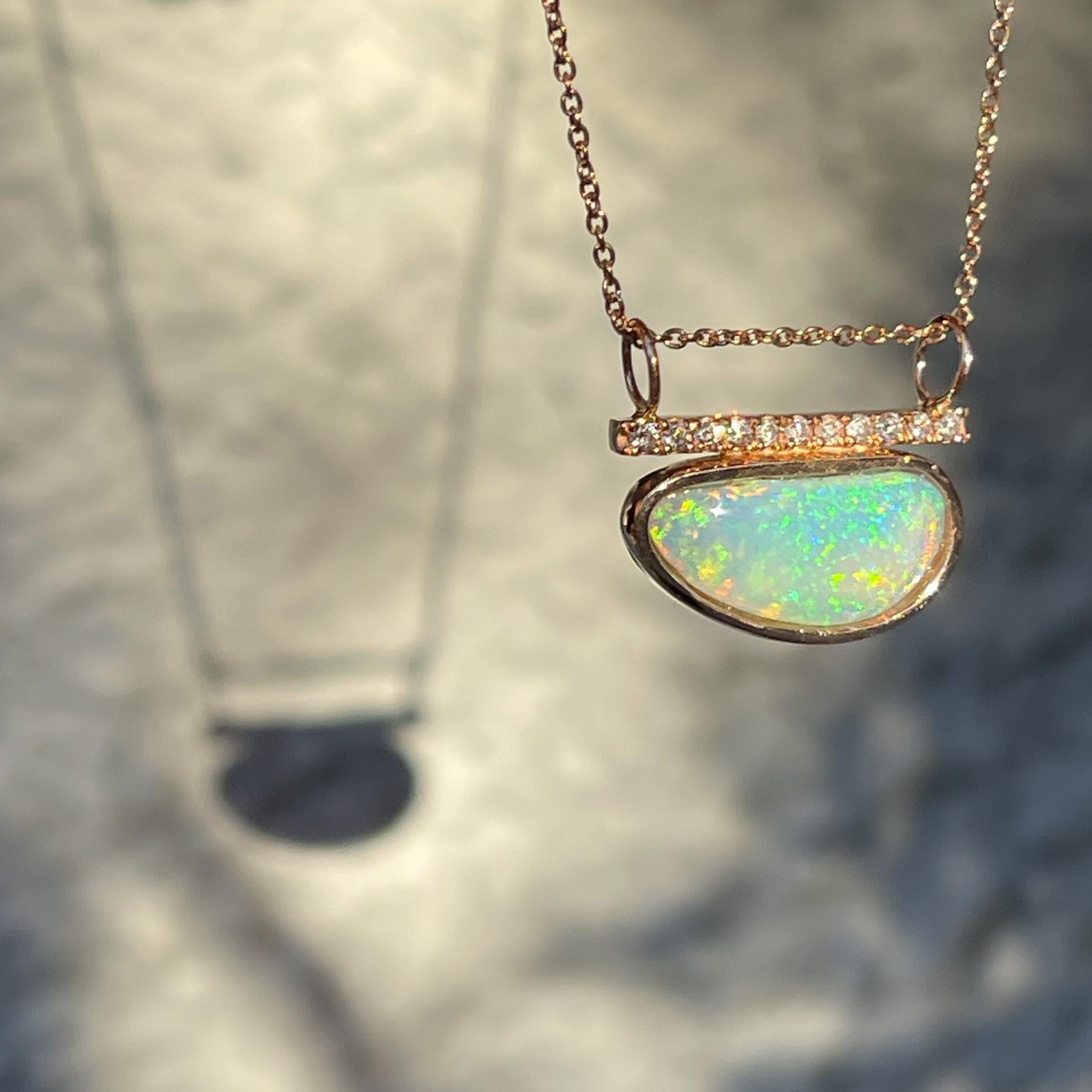 Head in the Clouds Crystal Opal Necklace No. 16 with Diamonds by NIXIN Jewelry For Sale 1