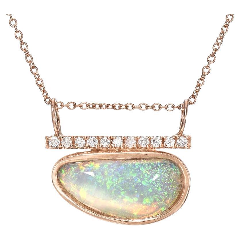 Head in the Clouds Crystal Opal Necklace No. 16 with Diamonds by NIXIN Jewelry