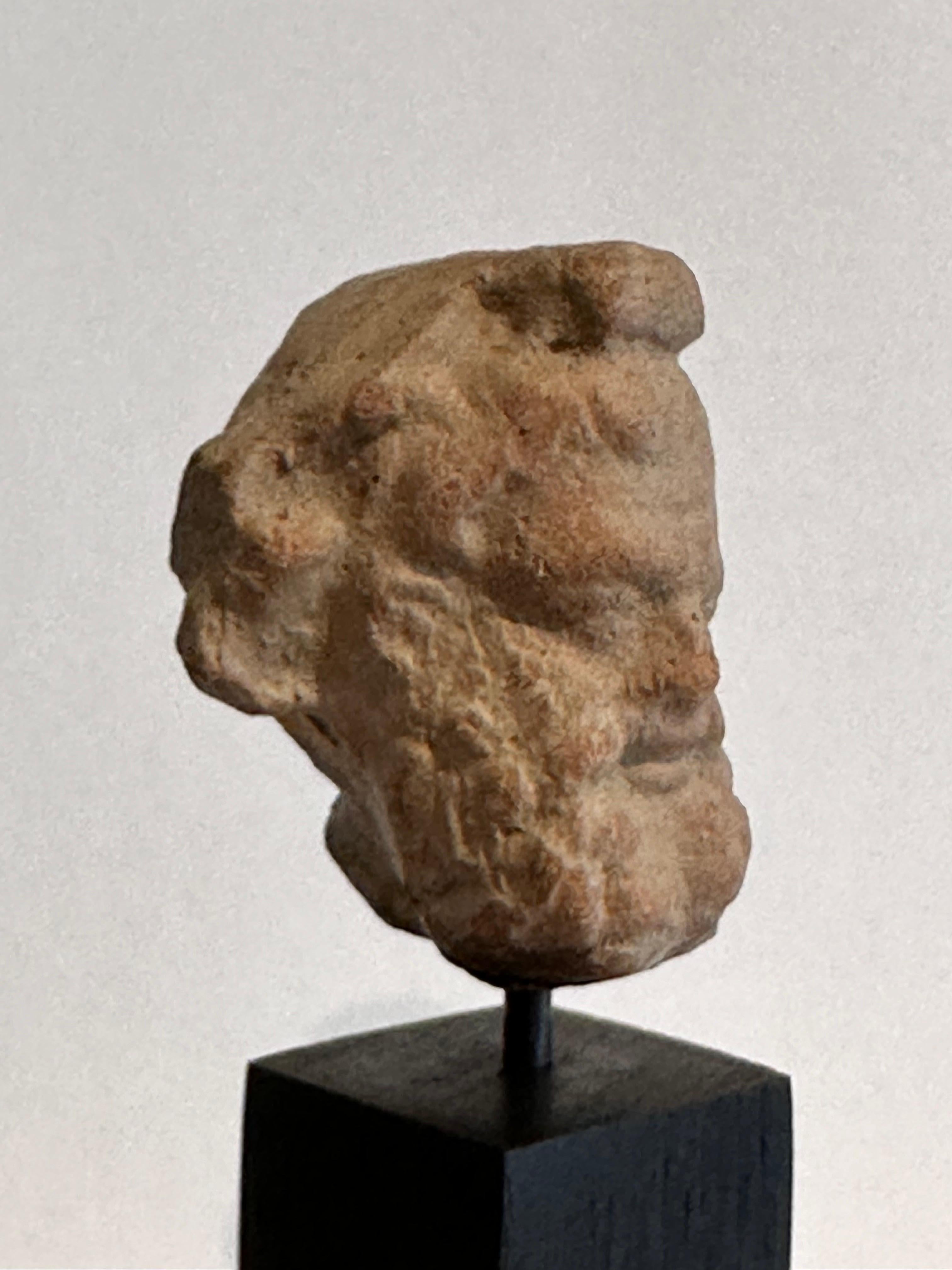 Head of a Bearded Man, Terracotta, Magna Graecia, 4th Century Before Christ 3