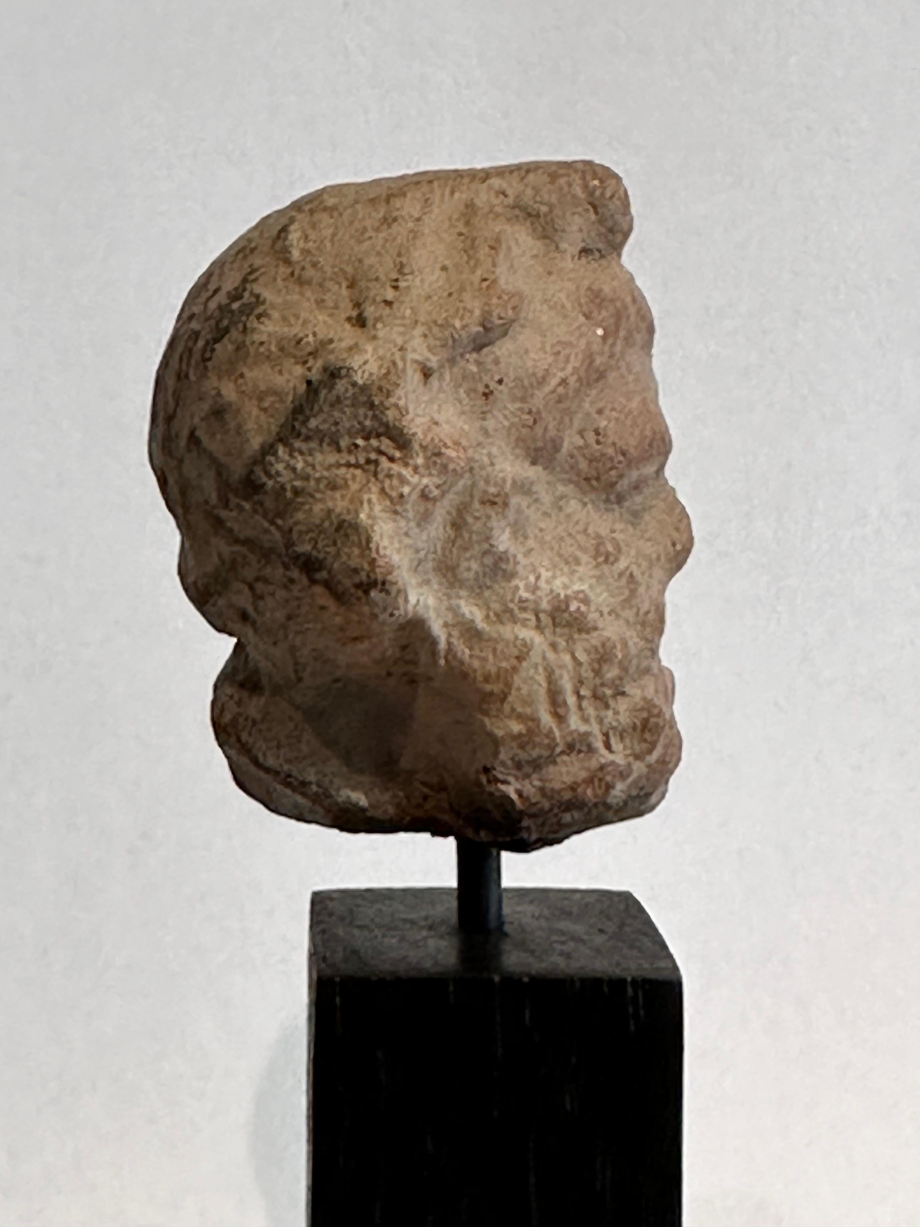 Head of a Bearded Man, Terracotta, Magna Graecia, 4th Century Before Christ 4