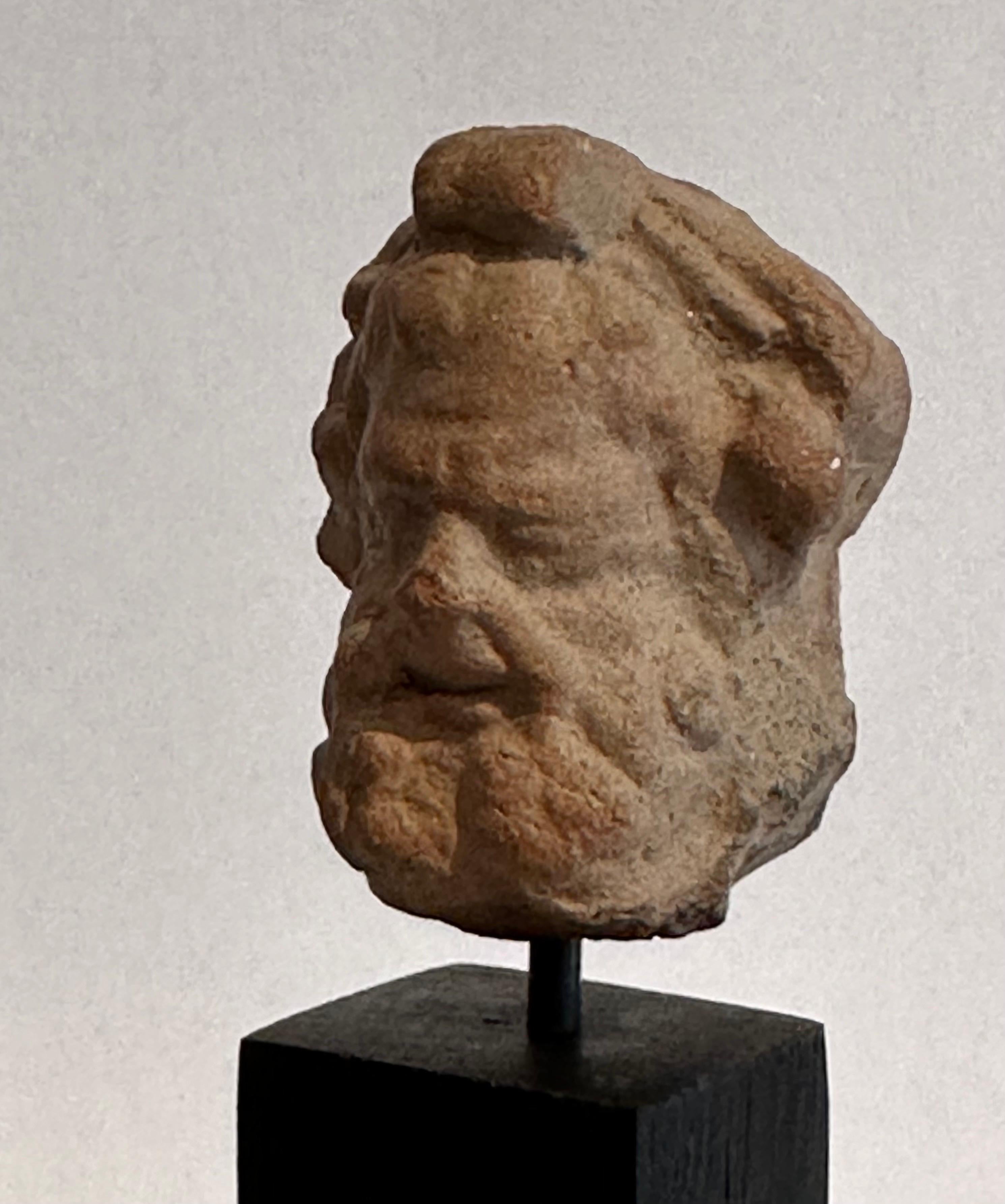 Head of a Bearded Man, Terracotta, Magna Graecia, 4th Century Before Christ 11