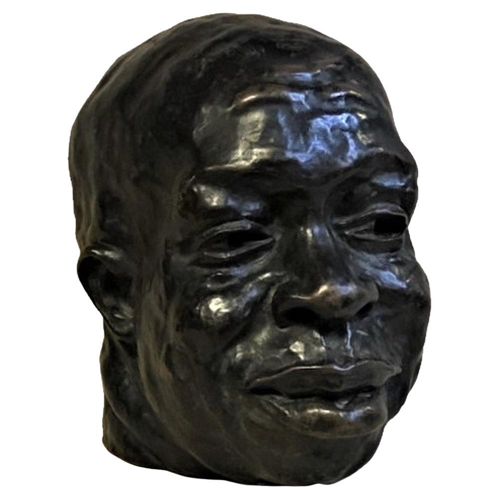 Head of a Jazzman, Patinated Bronze Sculpture, American, ca. 1940s