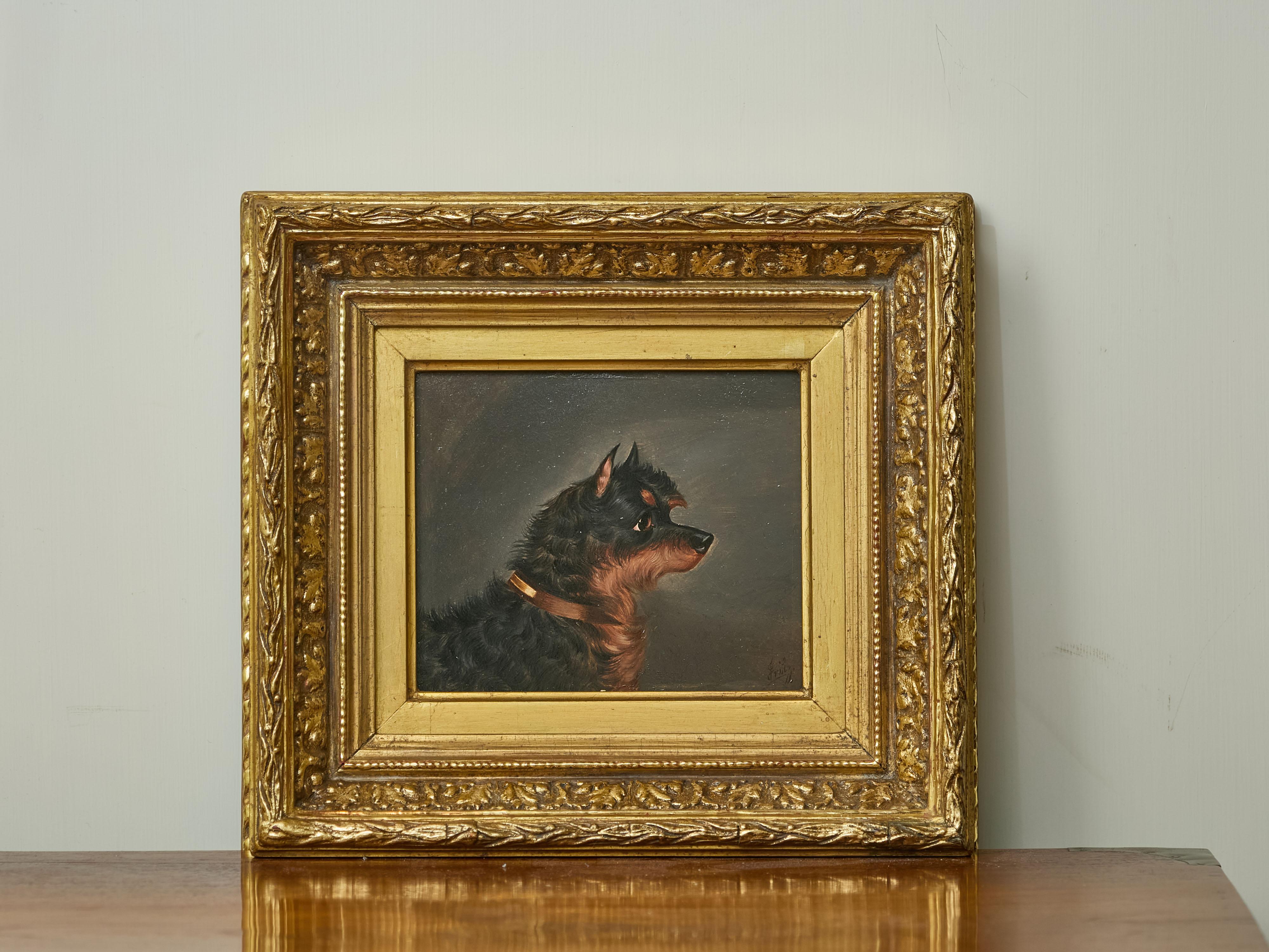Testa di Norwich Terrier Olio su pannello Pittura di cani dopo Edwin Loder di Bath 8
