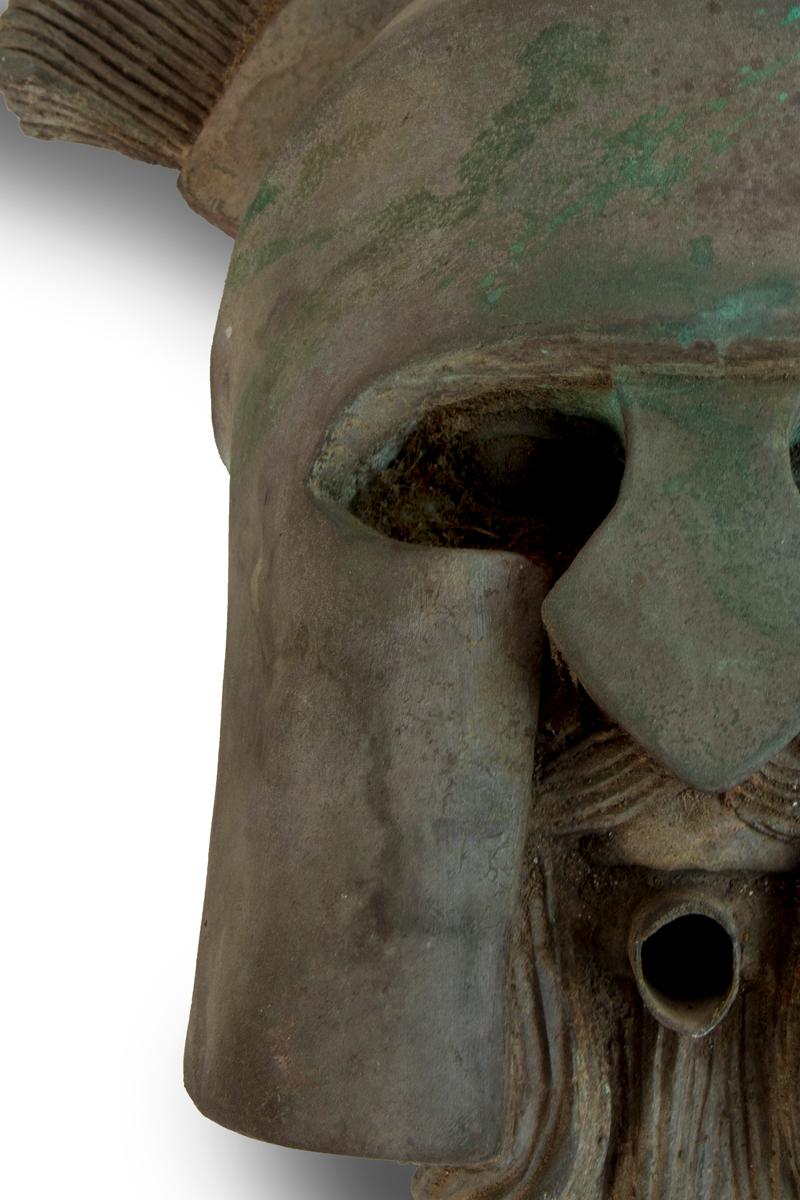 French  Head of a Roman Soldier Mask Wall Fountain