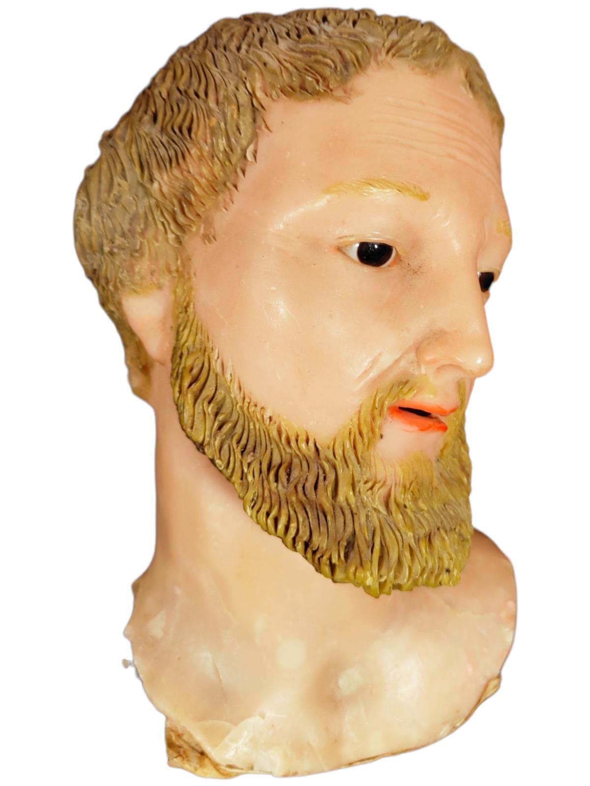 Glass Head of a Saint from the 18th Century For Sale