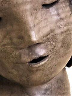 Linn Lovejoy Phelan, Head of a Woman, Modernist Ceramic Sculpture, 1953