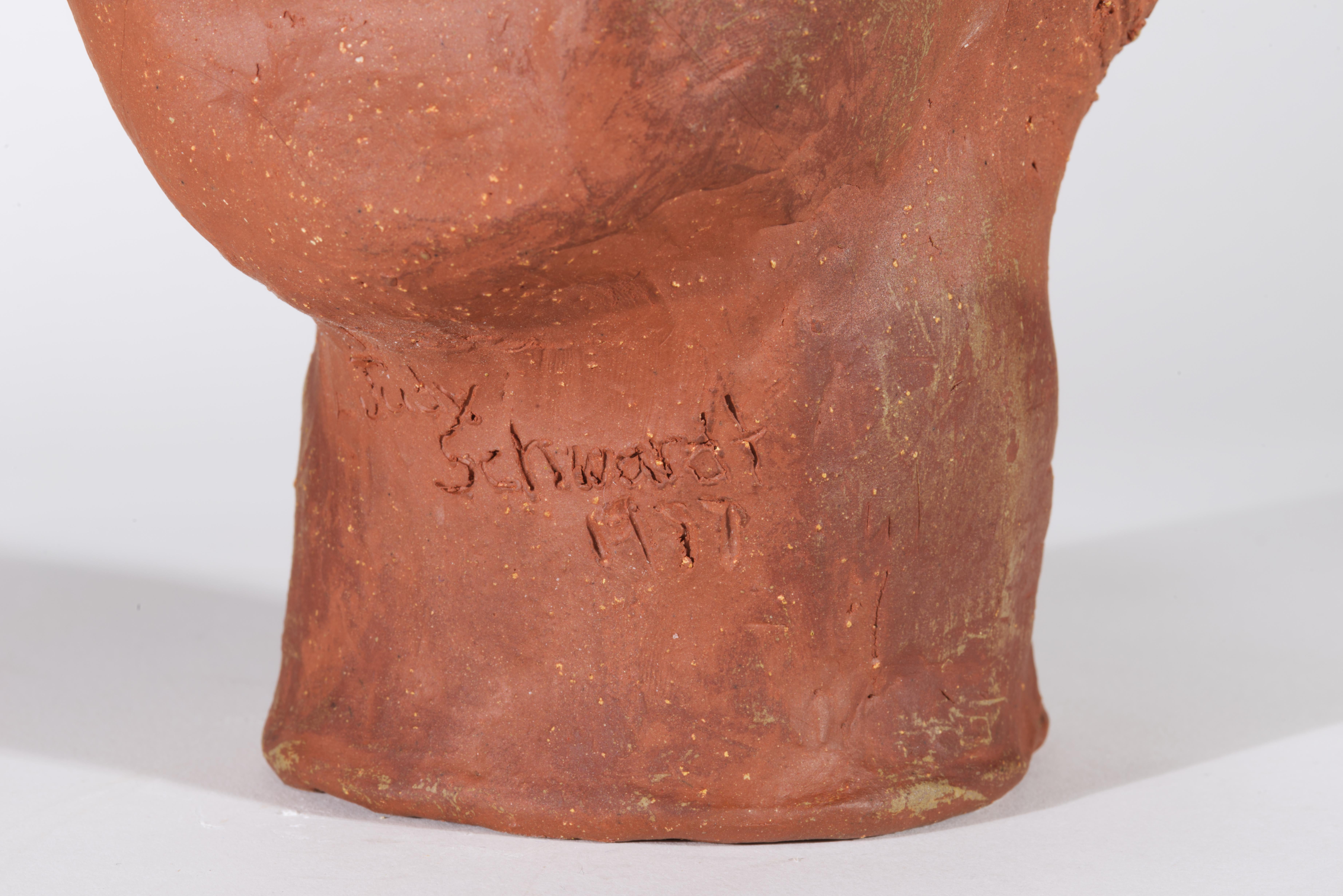 Head of a Woman, Ceramic Sculpture, American Studio Pottery 1970s 4