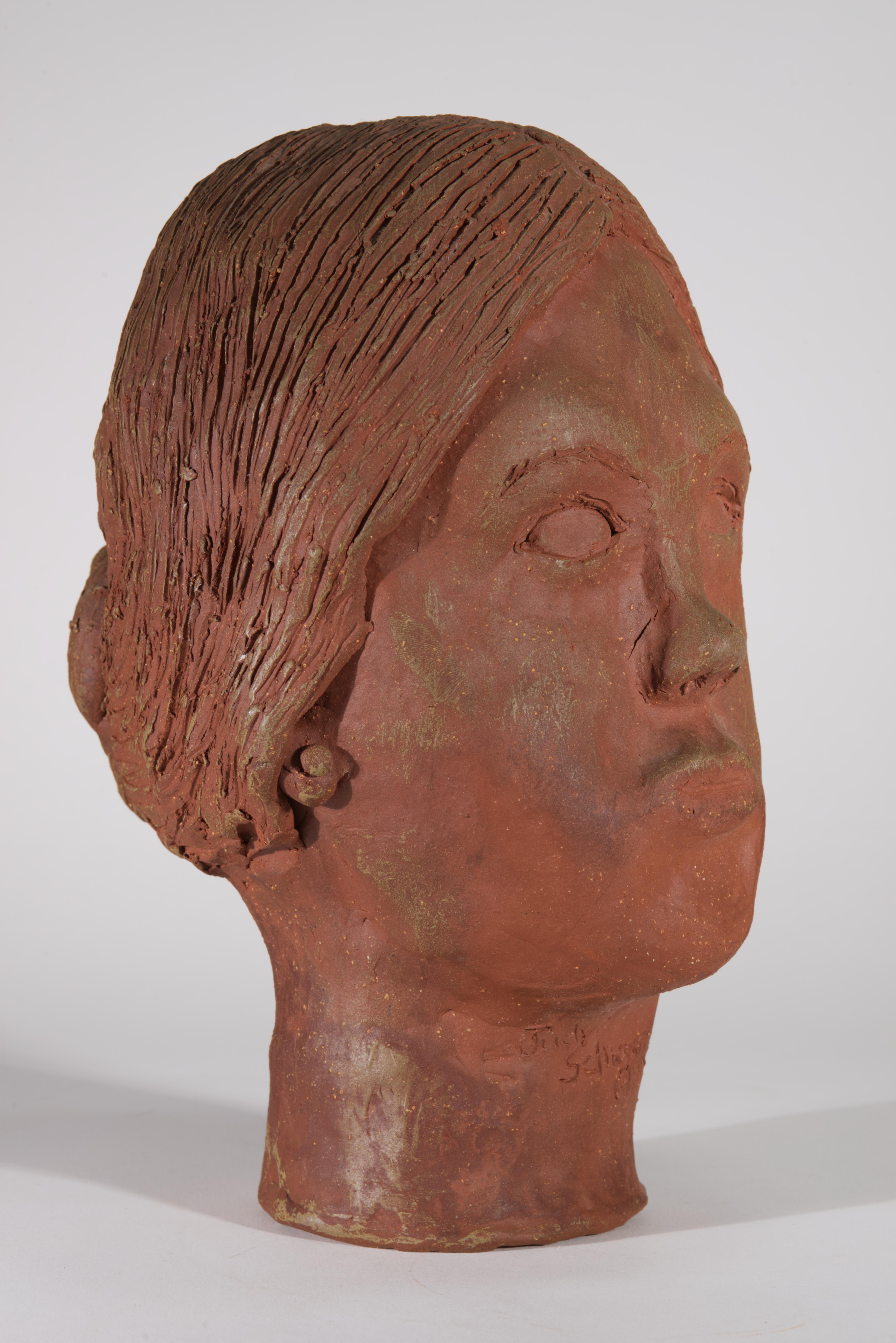 20th Century Head of a Woman, Ceramic Sculpture, American Studio Pottery 1970s
