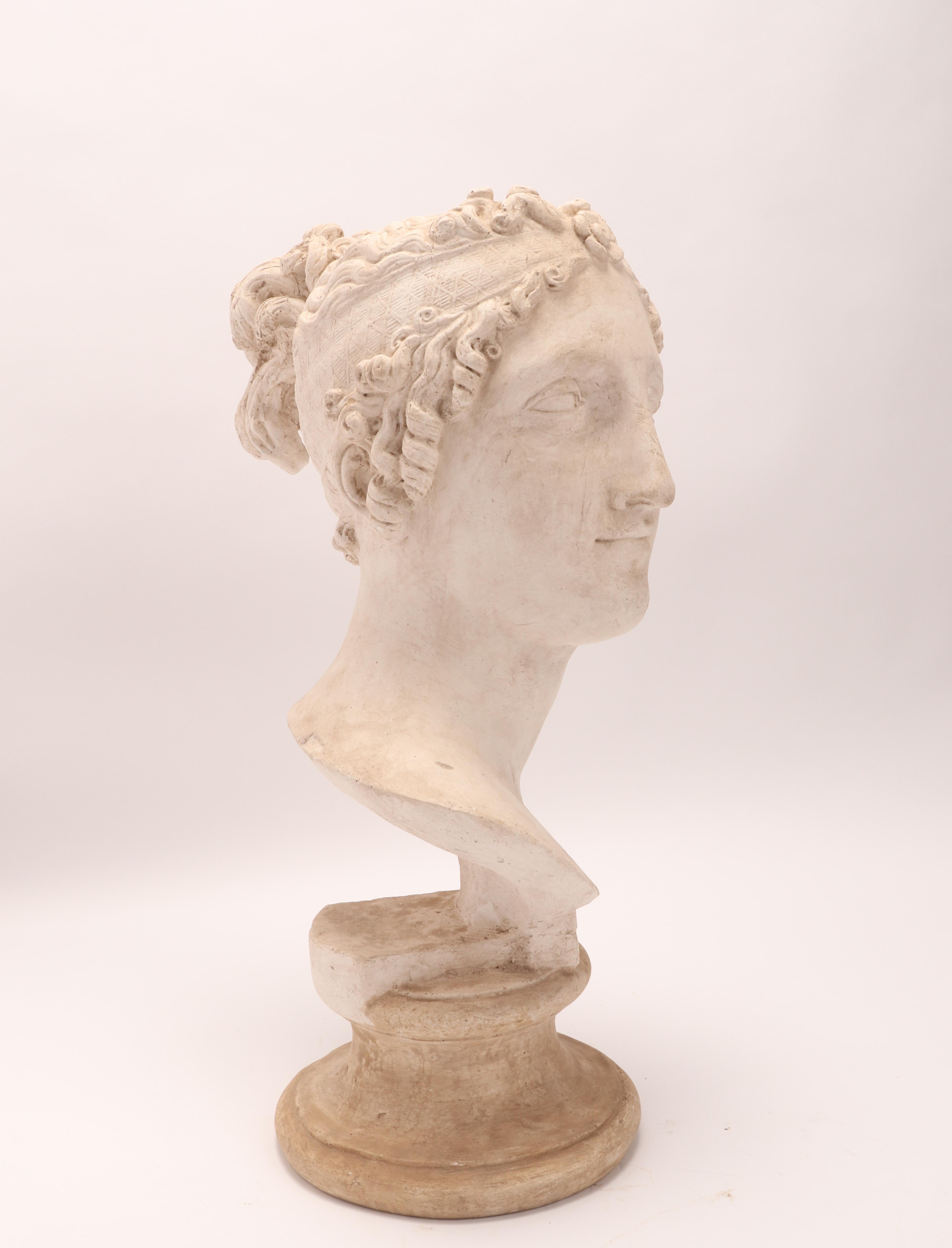 Late 19th Century Head of a Women Neoclassic Portrait, Italy, 1890