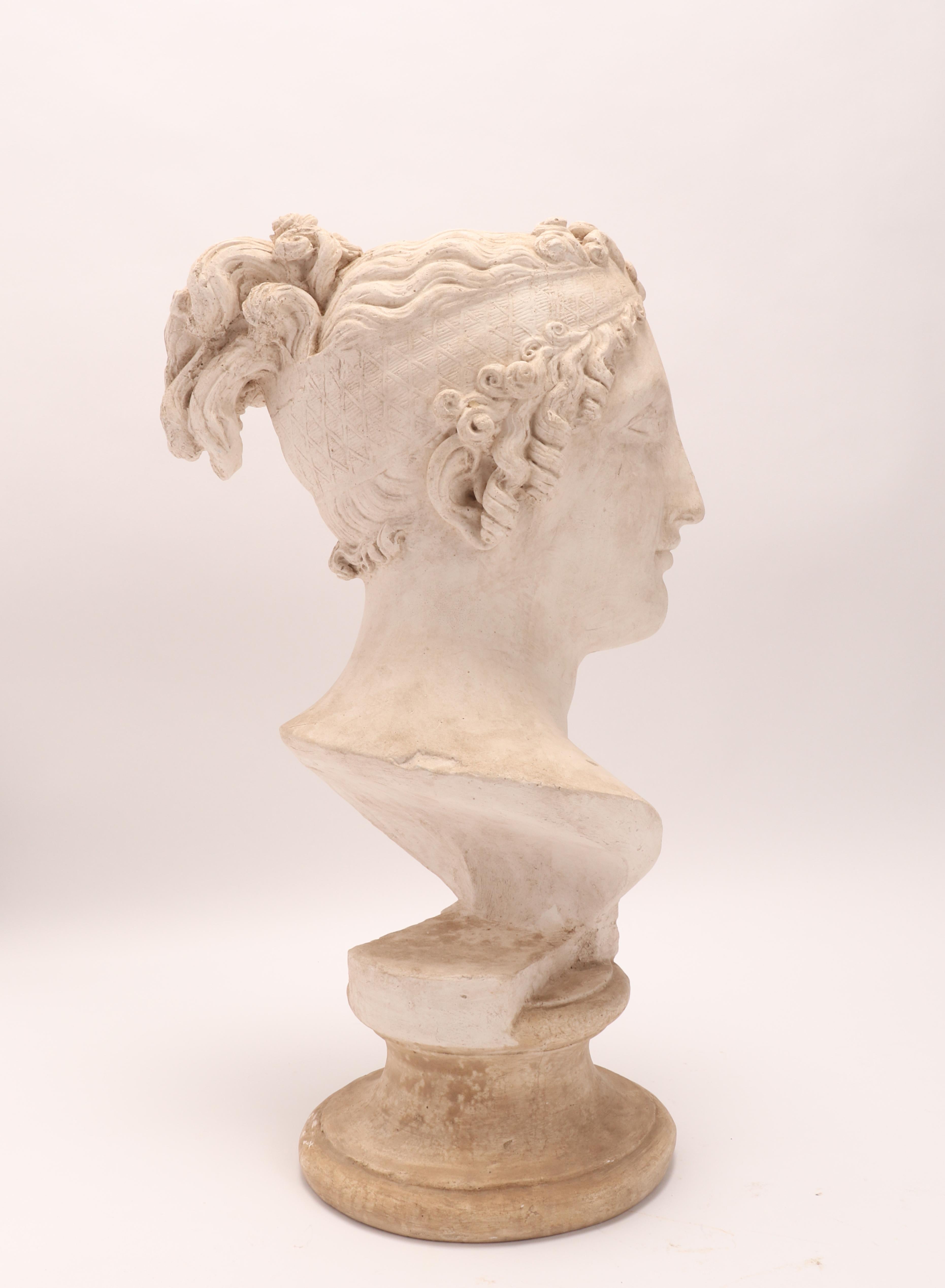 Plaster Head of a Women Neoclassic Portrait, Italy, 1890