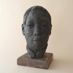 Plaster Bust of Young Black Man by British Sculptor, Circa 1940