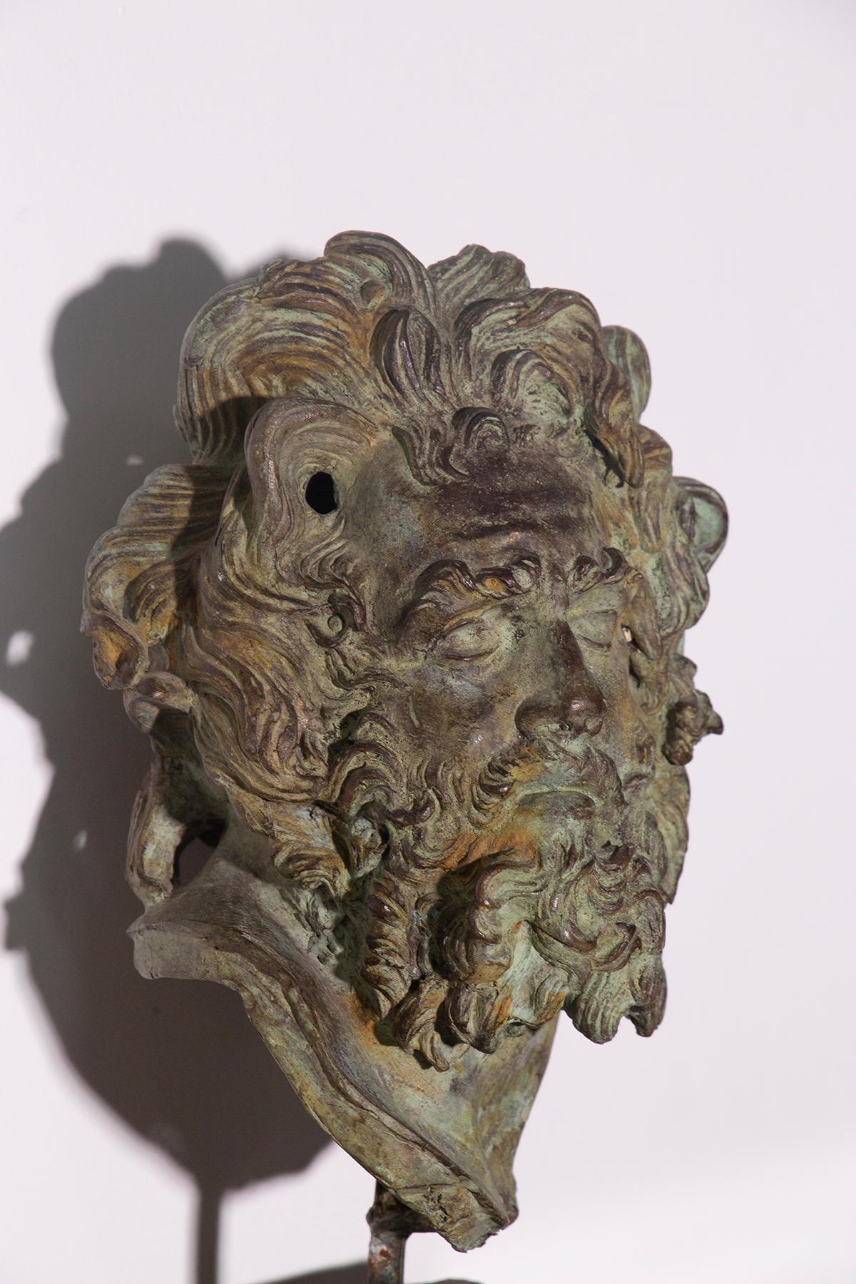 20th Century Head of Lacoonte in patinated bronze, 20th cent