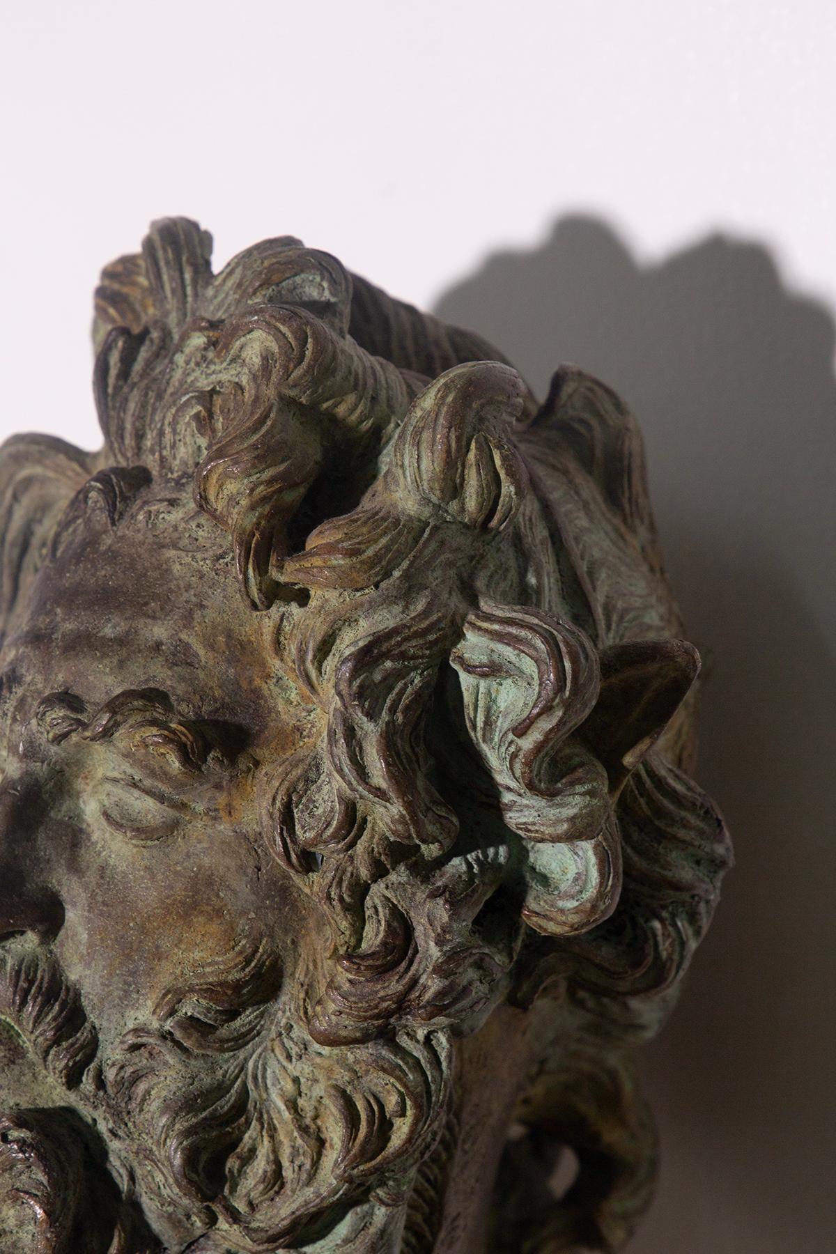 Bronze Head of Lacoonte in patinated bronze, 20th cent