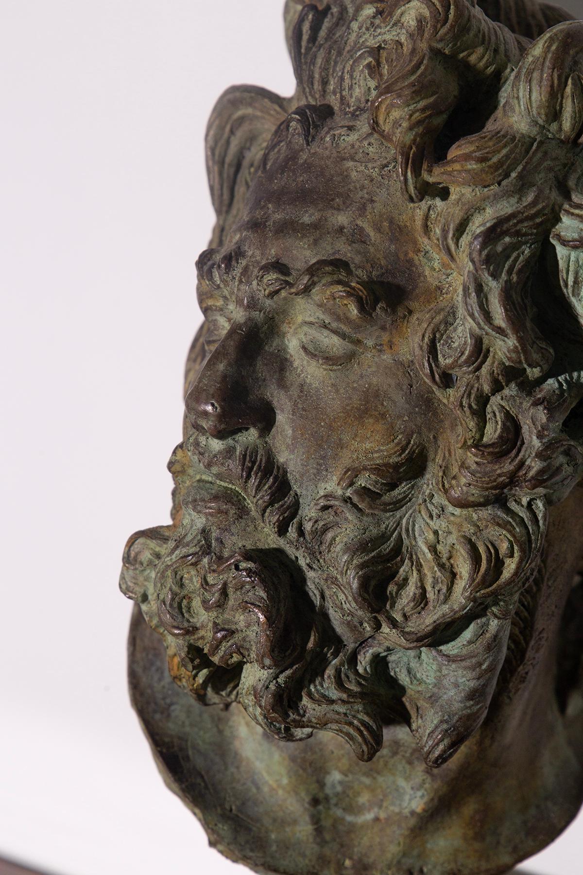 Head of Lacoonte in patinated bronze, 20th cent 1