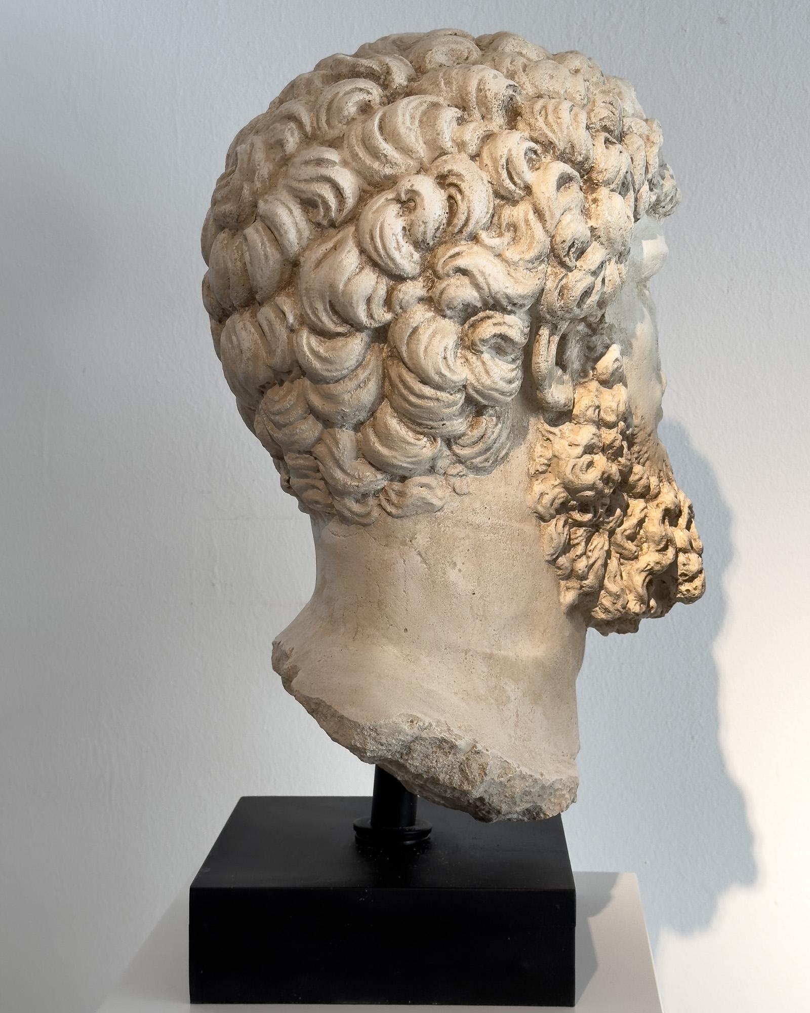 Patinated Head of Lucius Verus in the antique roman style  For Sale