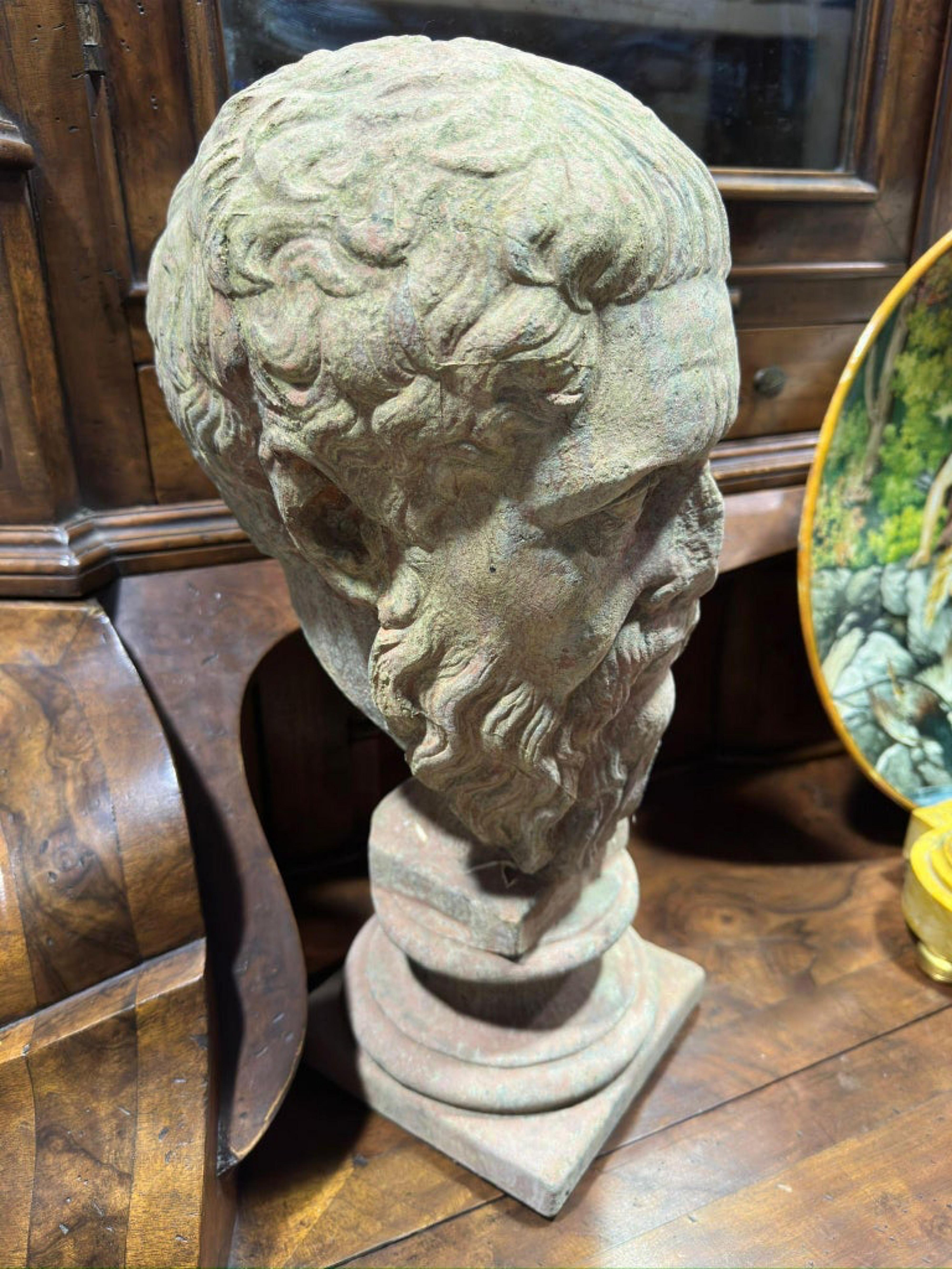 Italiano TESTA DI PLATO IN TERRACOTTA DALLA GLYPTOTHEK DI MONACO XX secolo in vendita