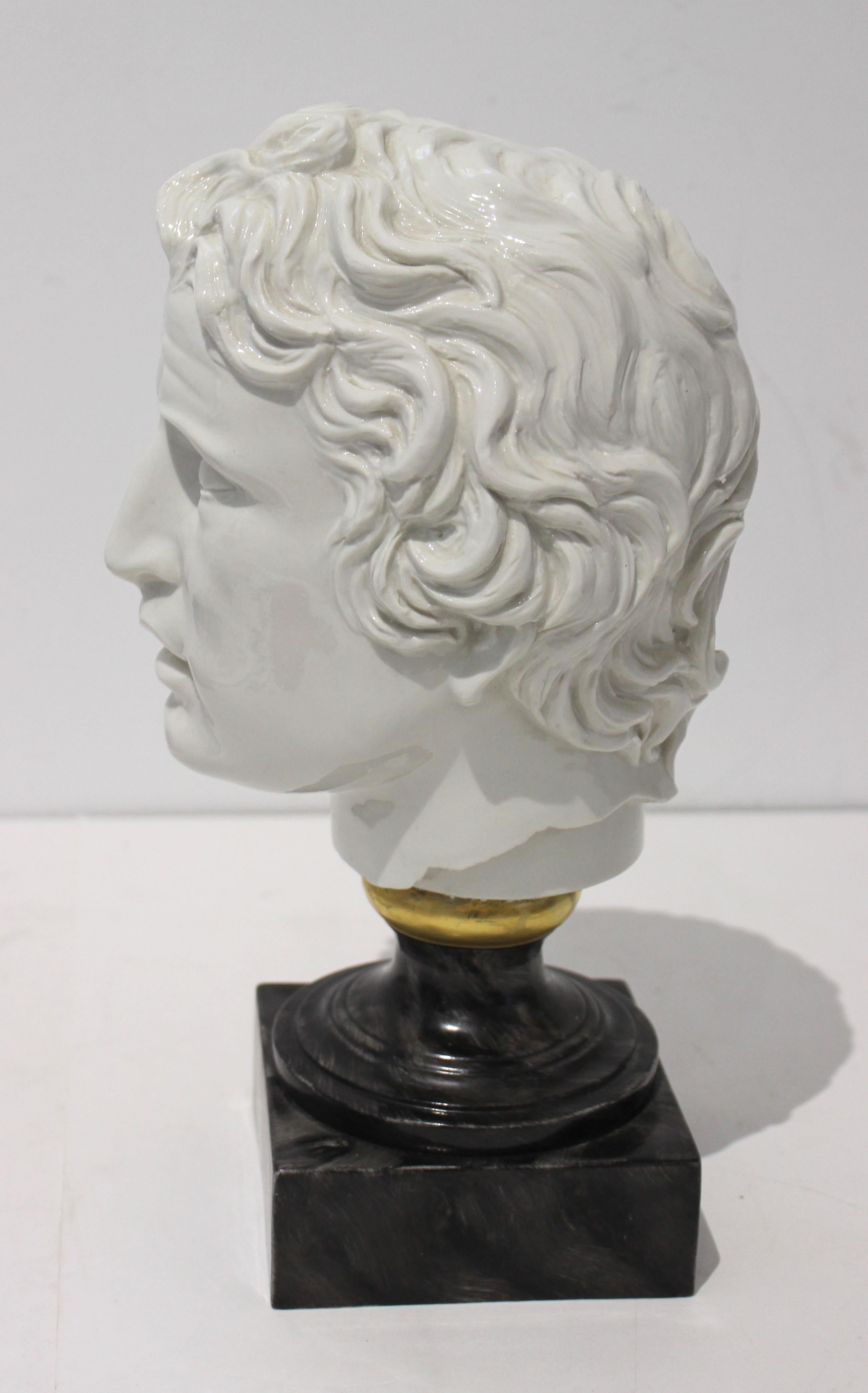 Head of Roam Male in White Porcelain In Good Condition For Sale In West Palm Beach, FL