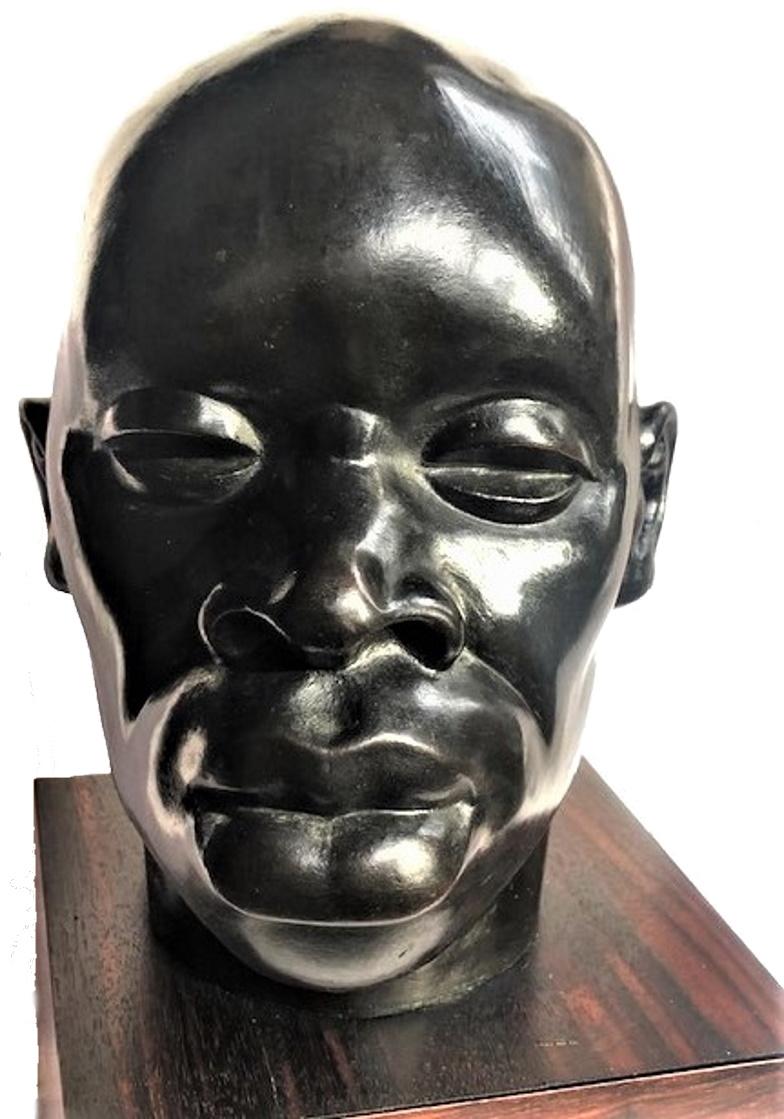 Head of Senegalese Man, French Art Deco Patinated Bronze Sculpture, ca. 1930s 2