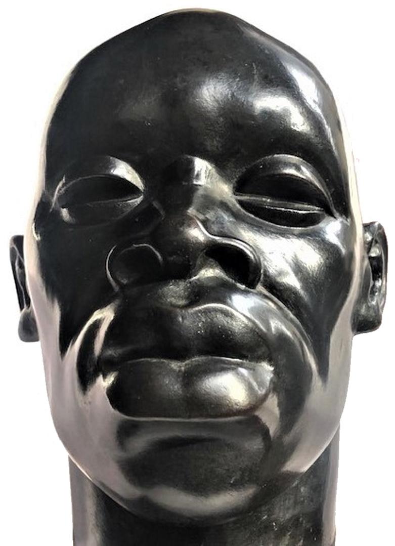 Head of Senegalese Man, French Art Deco Patinated Bronze Sculpture, ca. 1930s 3