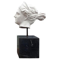 Head of the Diana of Versailles, Terracotta Bianca, Early 20th Century