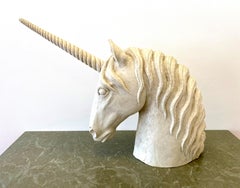 Head of the Unicorn  Ceramic sculpture by Norwegian artist Unni Brekke Widenfalk
