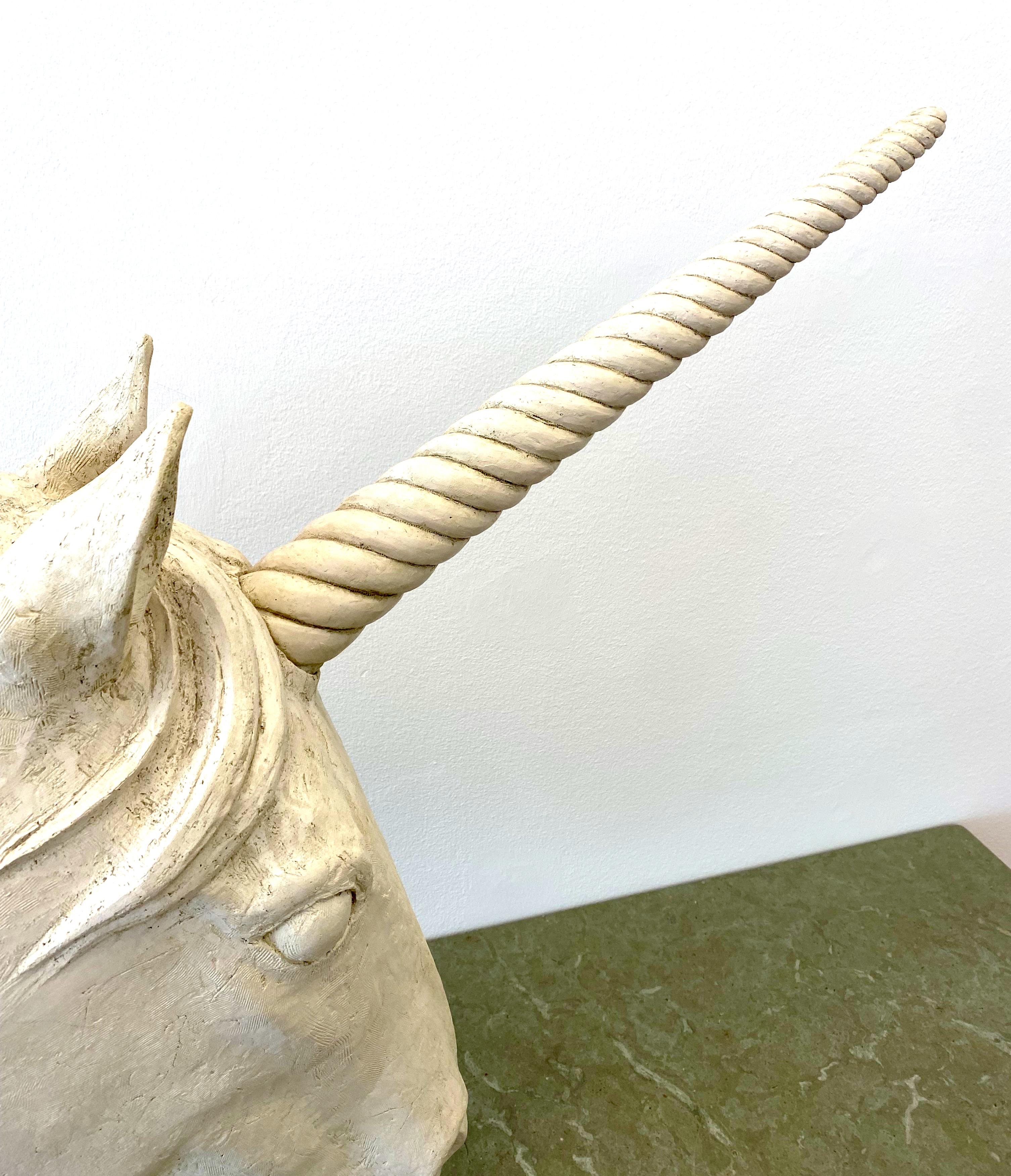 Head of the Unicorn  Ceramic sculpture by Norwegian artist Unni Brekke Widenfalk In Good Condition In Klintehamn, SE