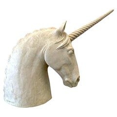 Head of the Unicorn  Ceramic sculpture by Norwegian artist Unni Brekke Widenfalk