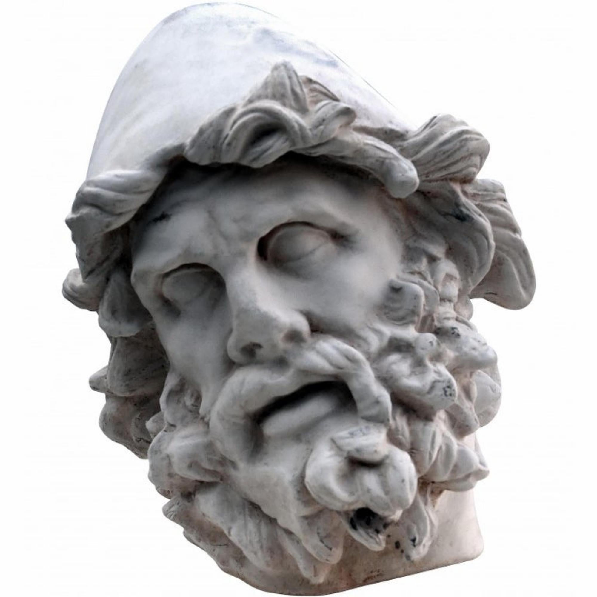 Head of Ulysses in White Terracotta, Odyssey of the Polifemo Group ...