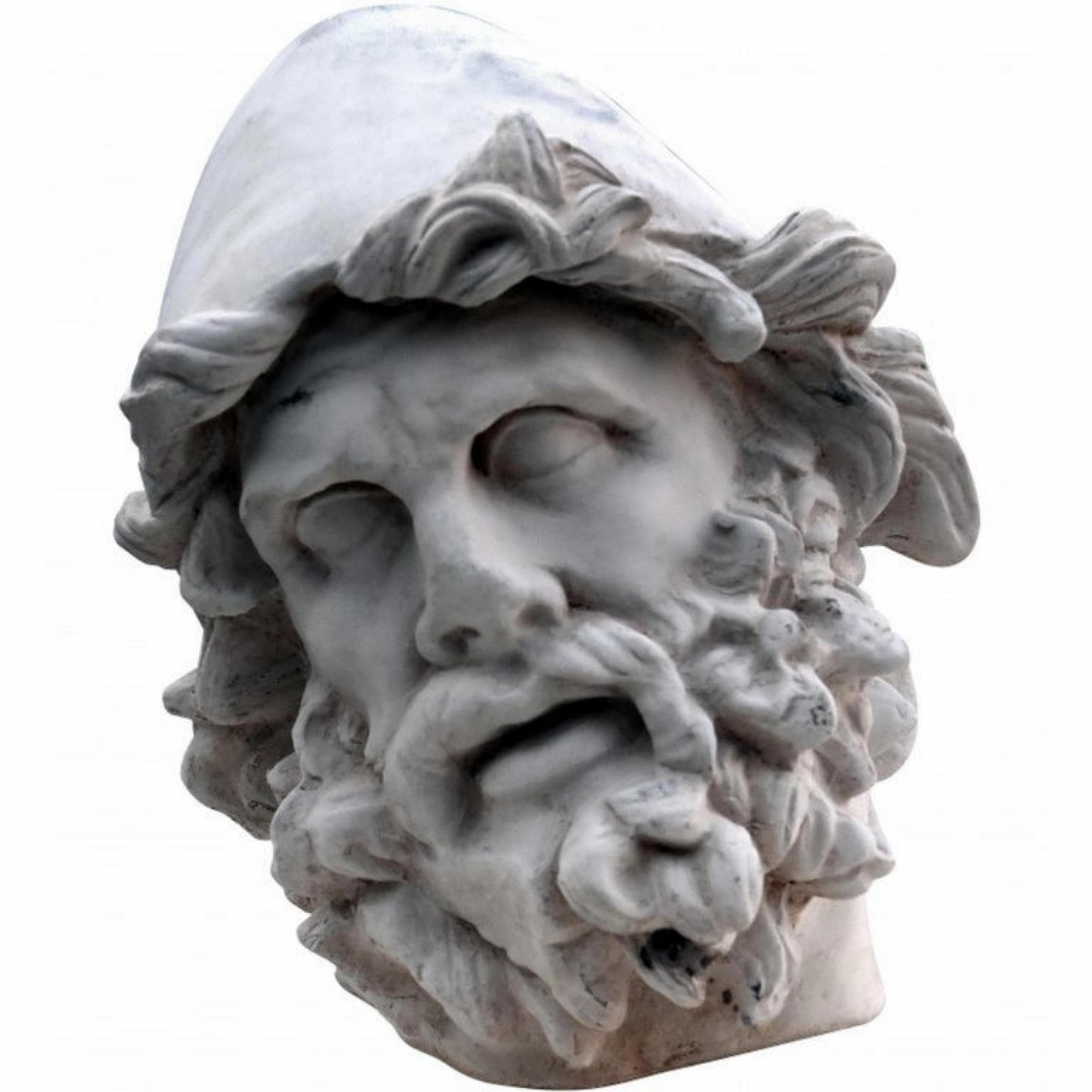 italien Tête d'Ulysses en terre cuite blanche, Odyssey du groupe Polifemo début du 20e siècle en vente