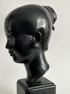 «Cabeza de vietnamita», bronce de NGUYEN THAN LE - Vietnam, hacia 1950 - Firmada