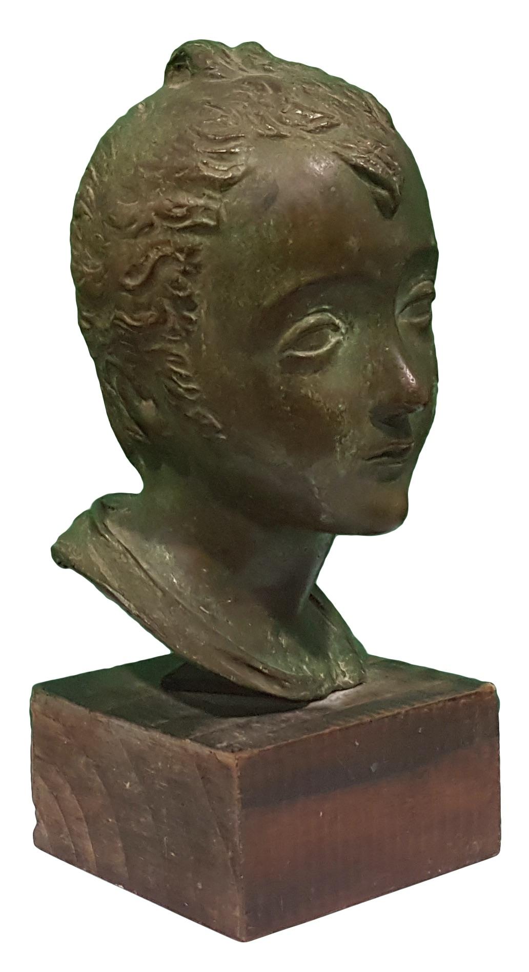 Italian Head of Young Boy, Bronze Sculpture by Attilio Torresini, Beginning of 1900 For Sale