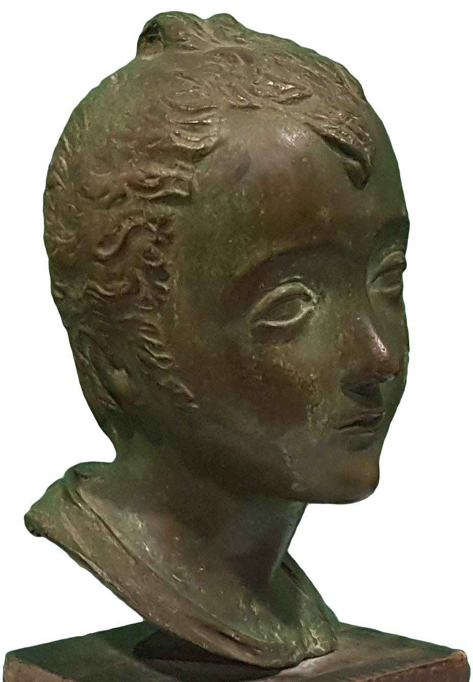 Head of Young Boy, Bronze Sculpture by Attilio Torresini, Beginning of 1900 In Good Condition For Sale In Roma, IT