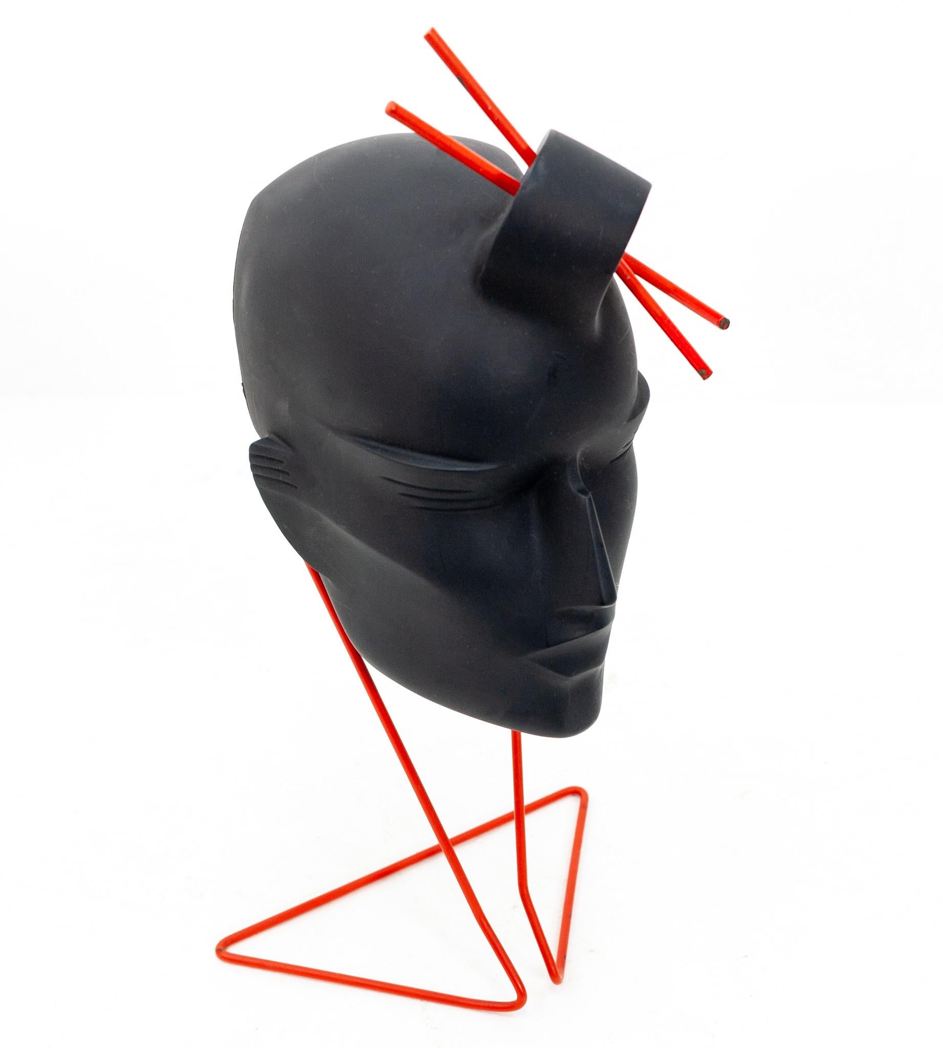 Head Sculpture in Black Plastic by Lindsey B 3