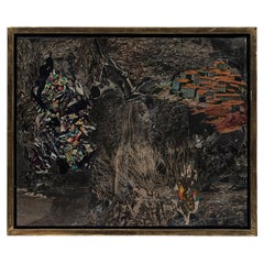 ‘Head Study with Townscape Beyond’ Collage on Canvas by Jeet Chhabda, 1982